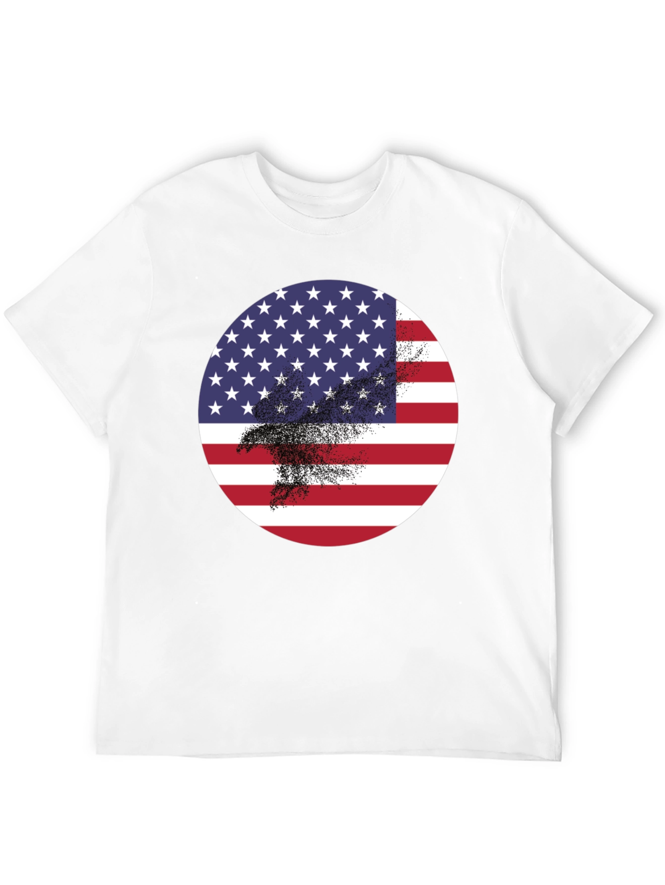 Black American Flag Eagle Graphic Black T-Shirt view 12