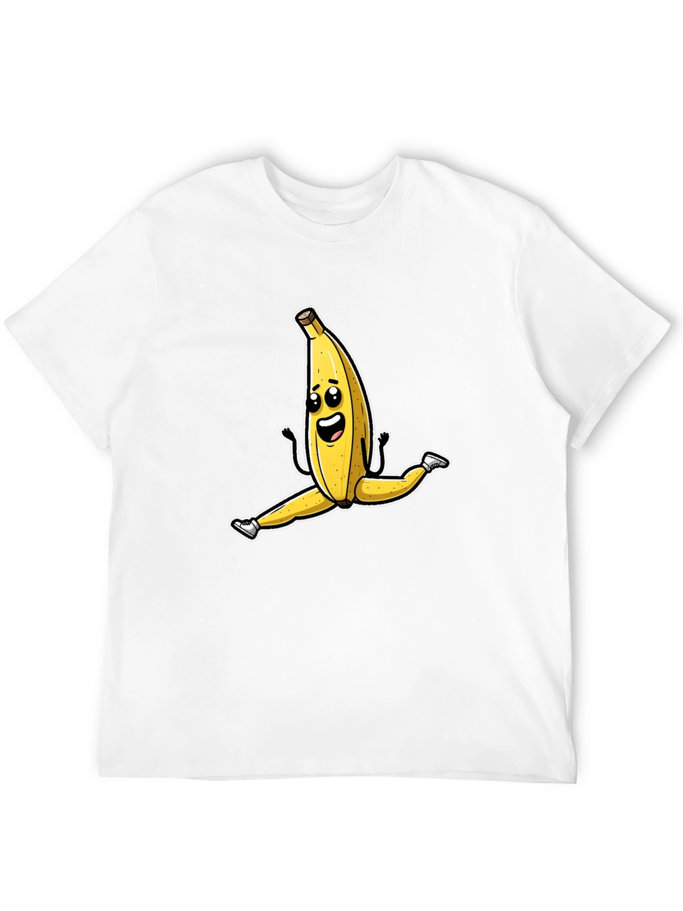 Black Banana Split T-Shirt - Funny Fruit Cartoon Tee view 12