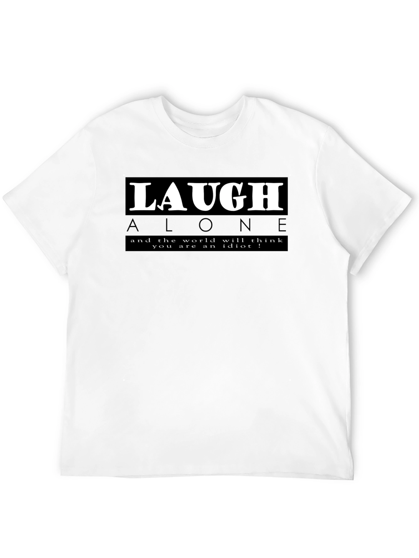 Black Laugh Alone Graphic Tee - Black Cotton Blend view 12
