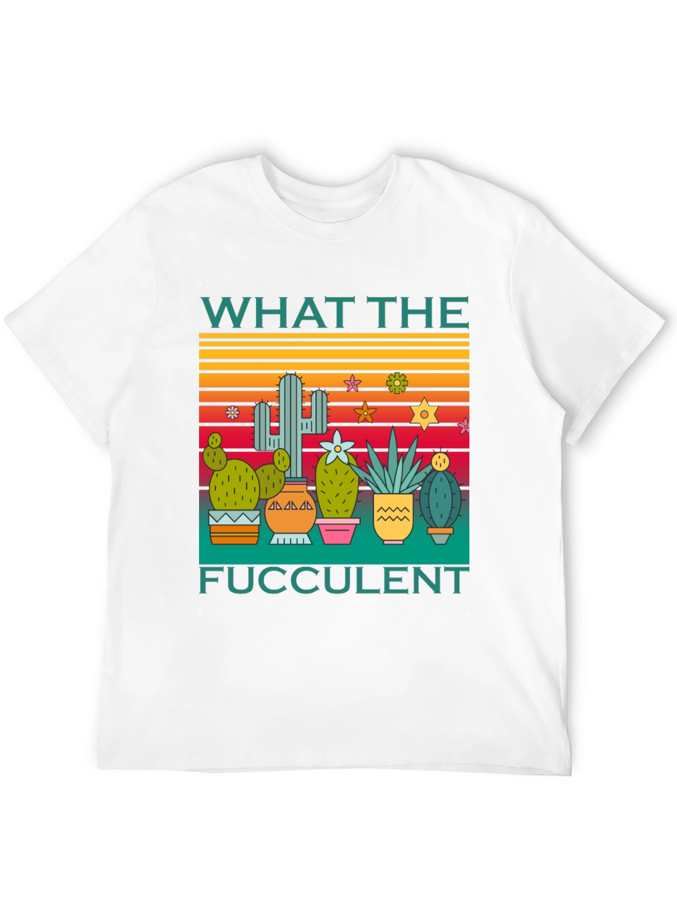 Black What the Fucculent T-Shirt Cactus Graphic Tee view 12