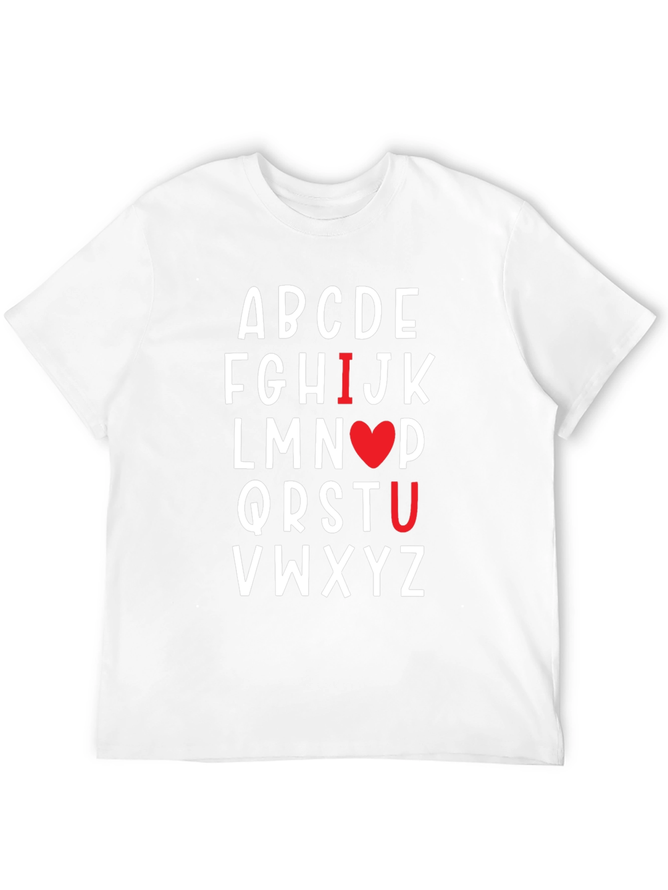 Black I Heart U Alphabet T-Shirt view 12