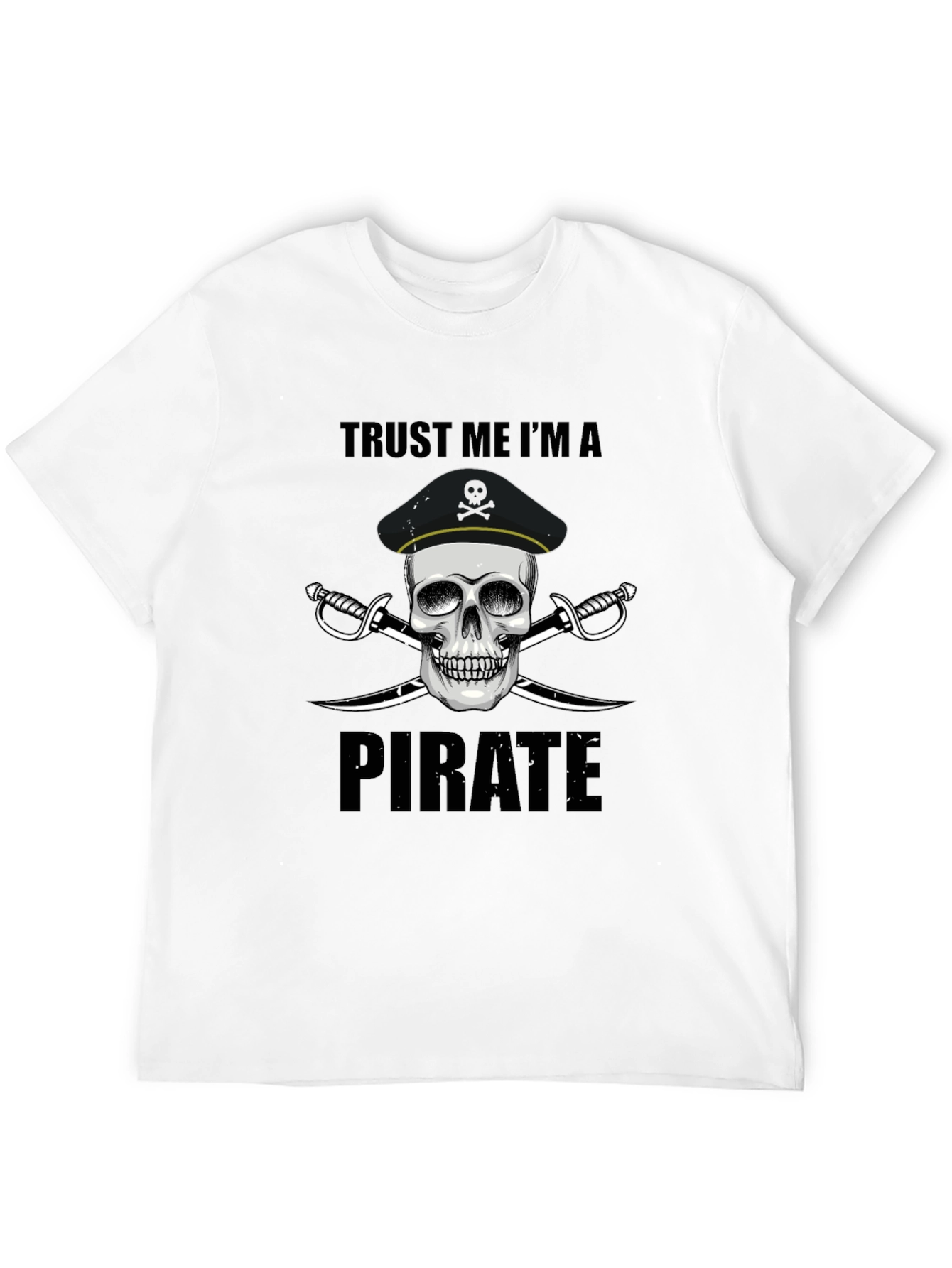 Black Trust Me I'm a Pirate Men's Black T-Shirt view 12