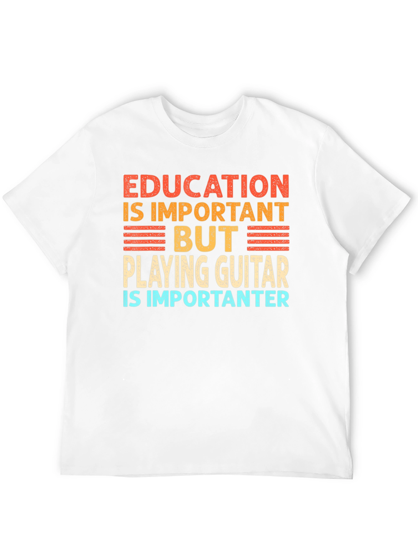 Black Funny Guitar Player T-Shirt Education is Important view 12