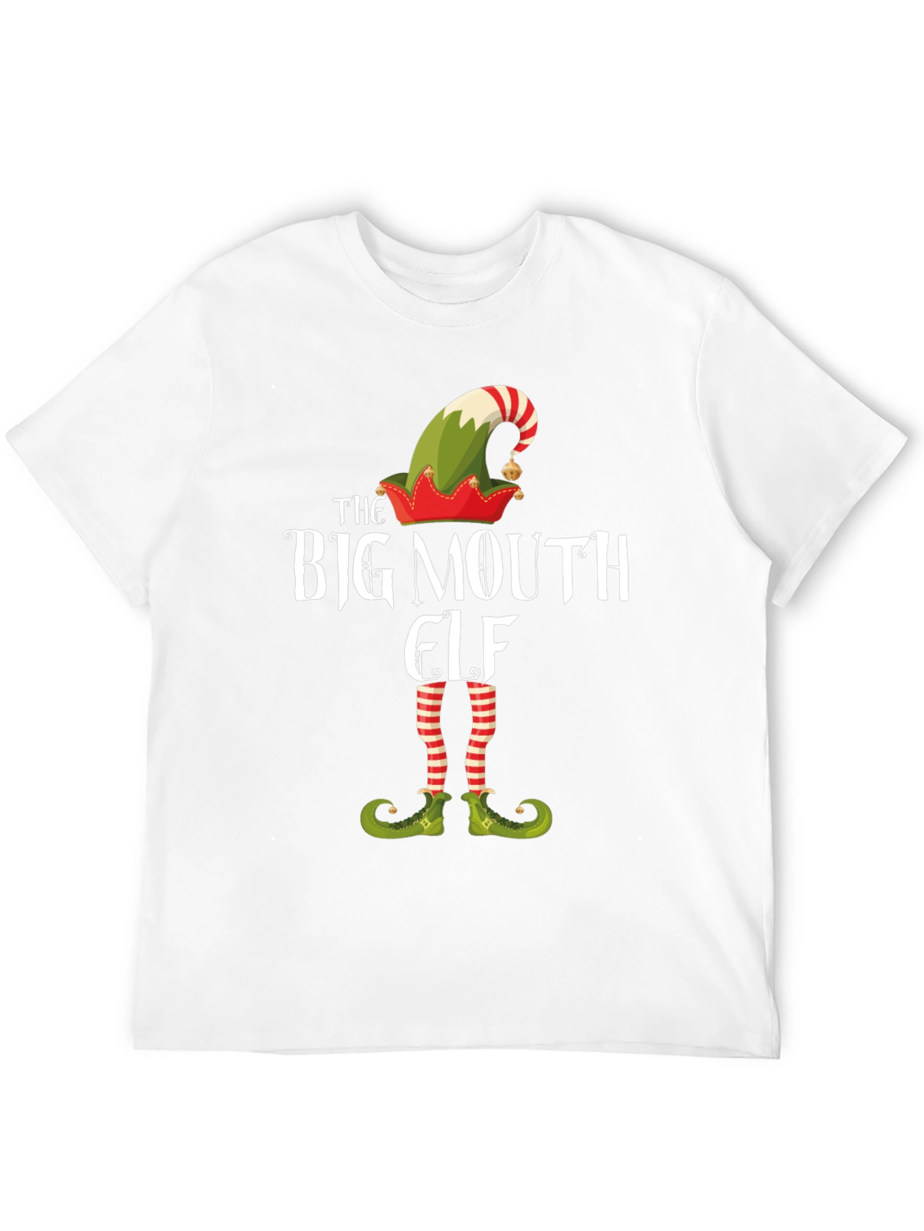 Black The Big Mouth Elf Graphic T-Shirt - Christmas Tee view 12