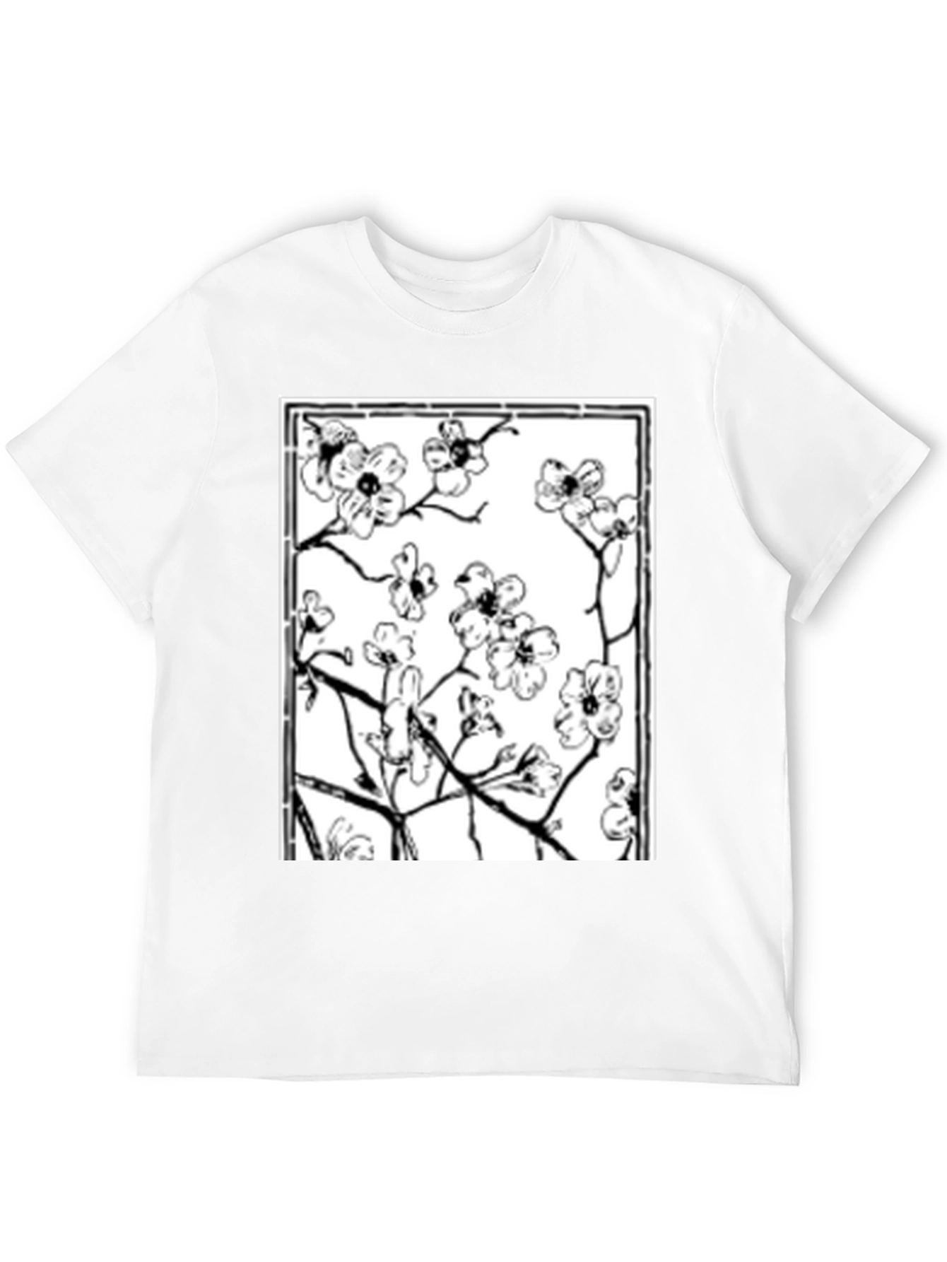 Black Floral Graphic Tee - Black Cotton Shirt view 12