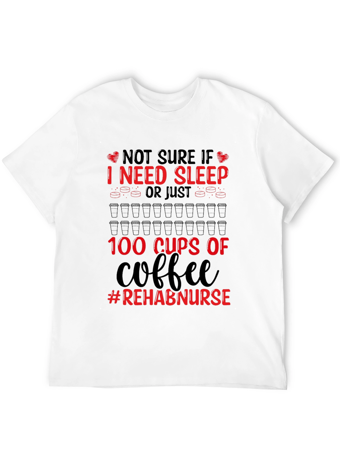 Black Rehab Nurse Coffee T-Shirt view 12