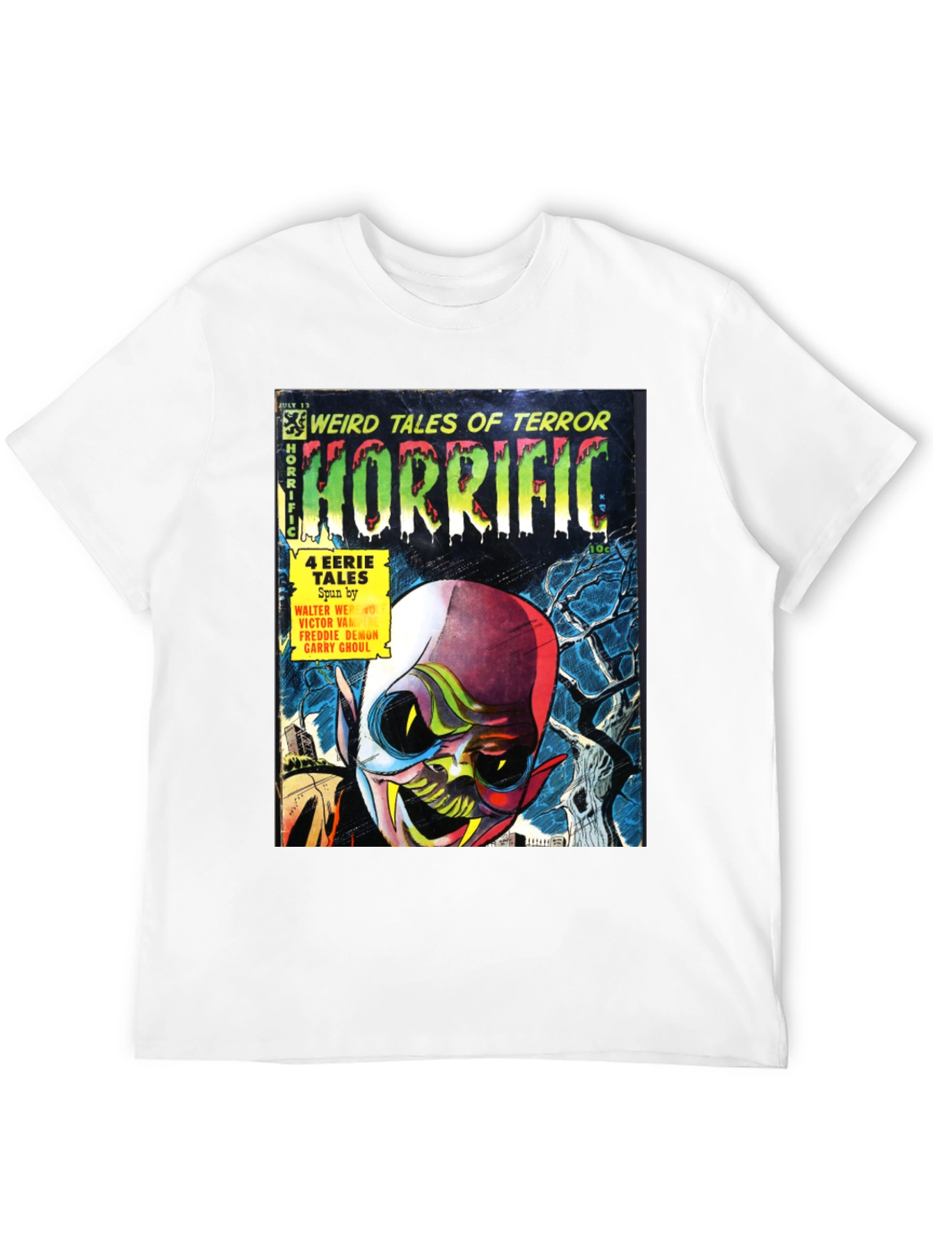 Black Horrific Comic Book T-Shirt view 12