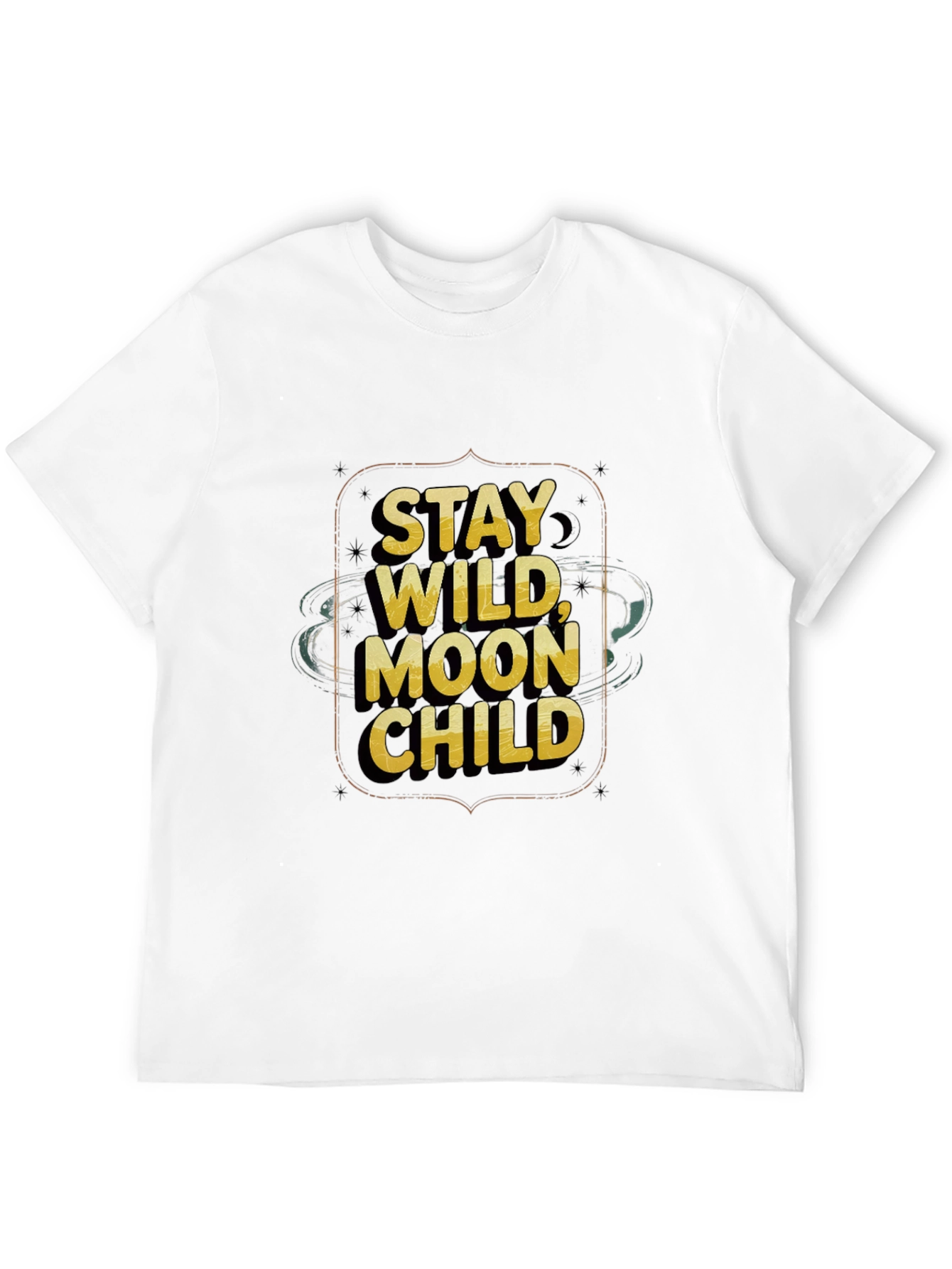 Black Stay Wild Moon Child Black Graphic Tee view 12