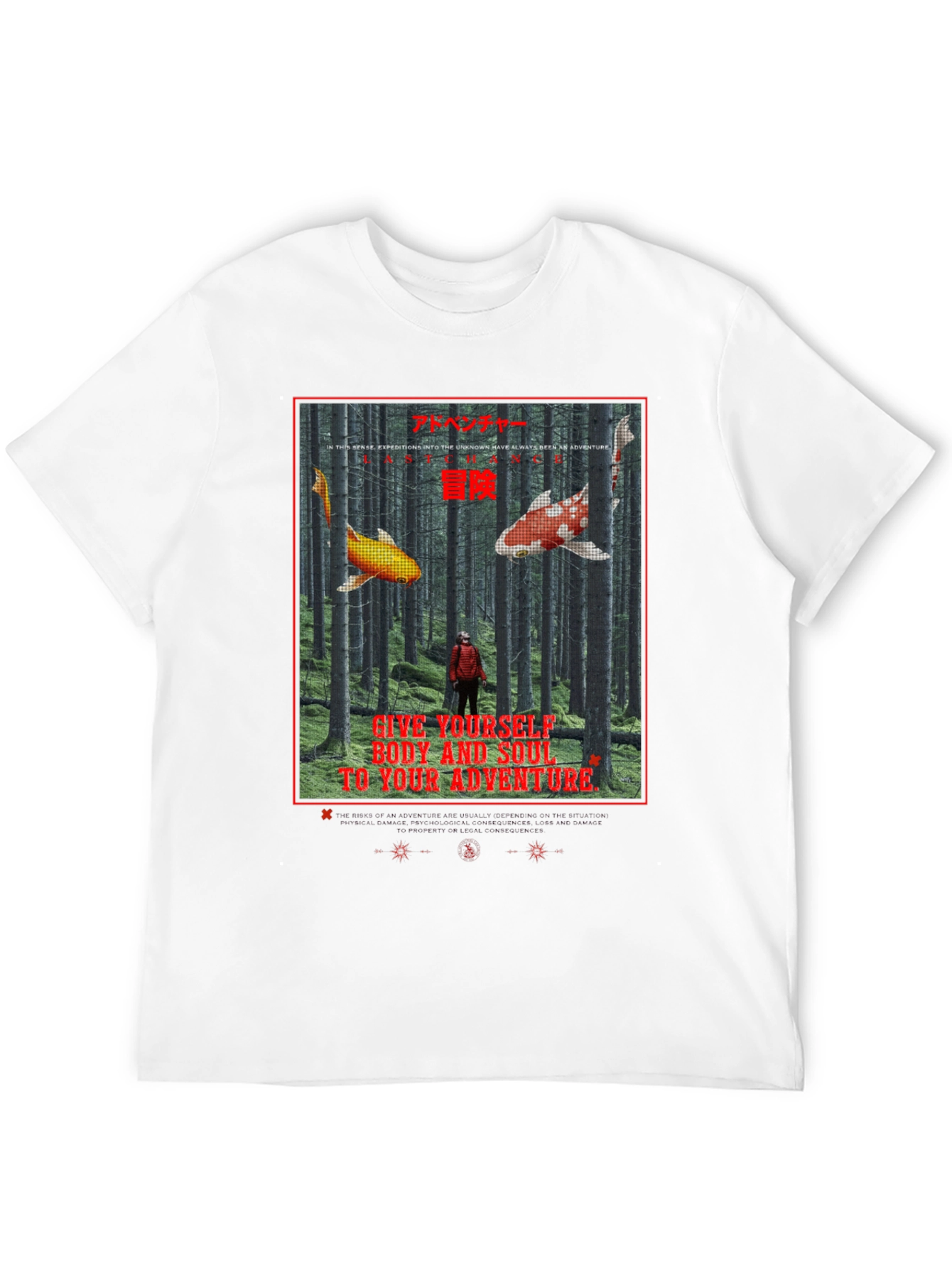 Black Adventure Koi Graphic T-Shirt view 12