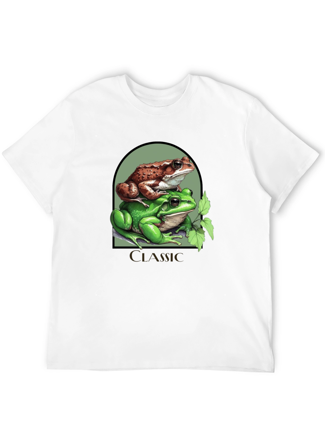 Black Classic Frog Stack T-Shirt - Novelty Graphic Tee view 12