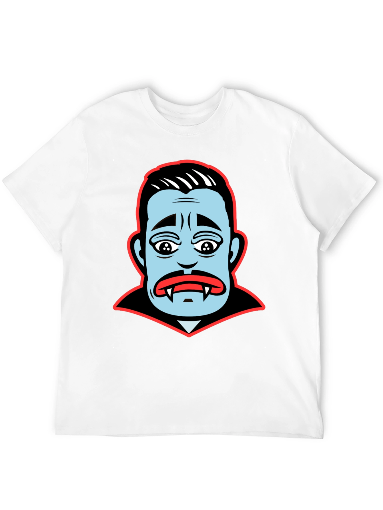 Black Cartoon Vampire Face Graphic T-Shirt view 12