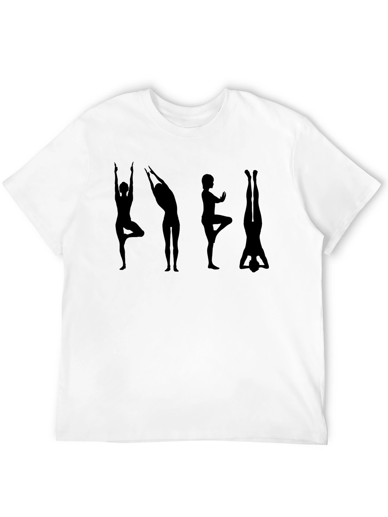Black Yoga Pose Silhouette Black T-Shirt view 12