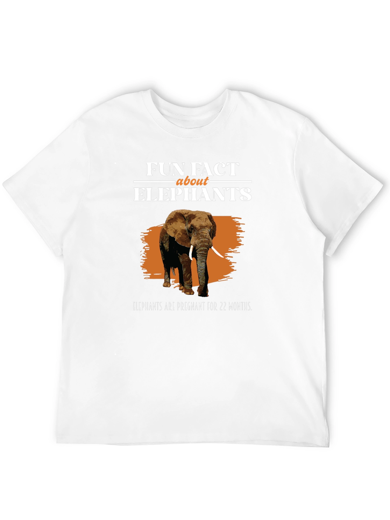 Black Fun Fact About Elephants Graphic T-Shirt view 12