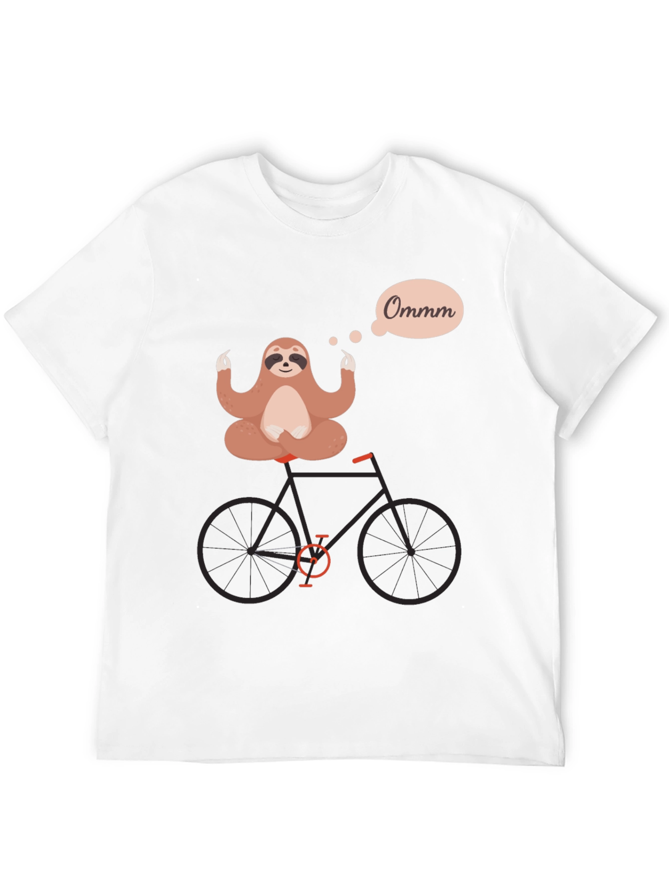 Black Yoga Sloth on Bike Graphic Tee - Relaxed & Funny view 12