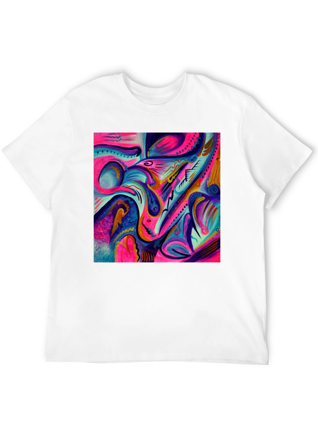 Black Abstract Art Printed Black T-Shirt view 12