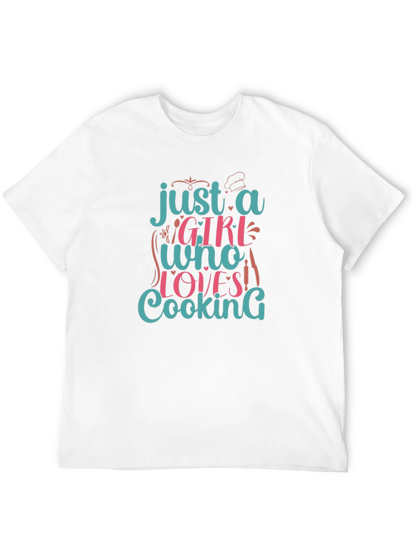 Black Just A Girl Who Loves Cooking Graphic T-Shirt view 12