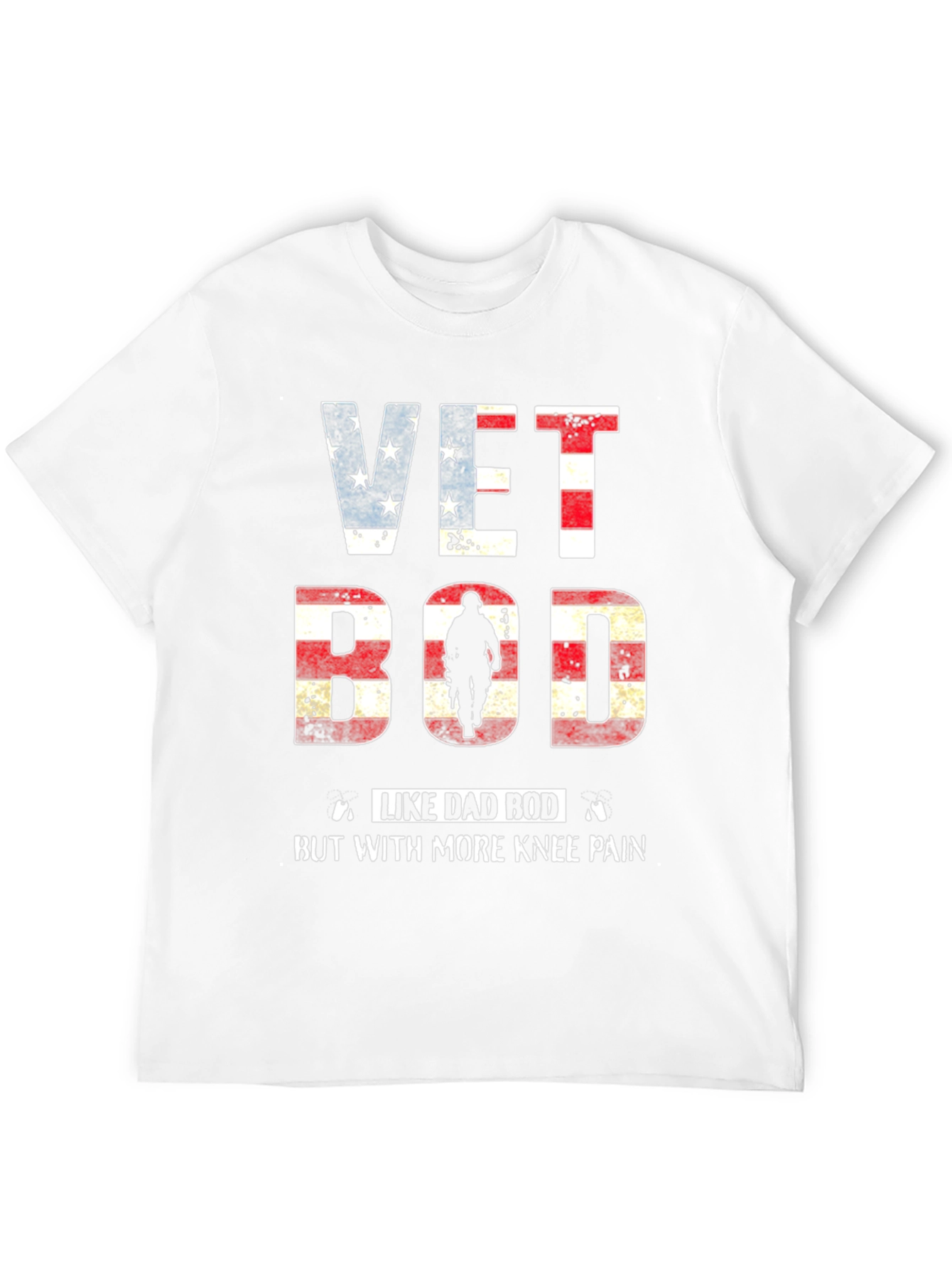 Black Vet Bod Like Dad Bod with More Knee Pain T-Shirt view 12