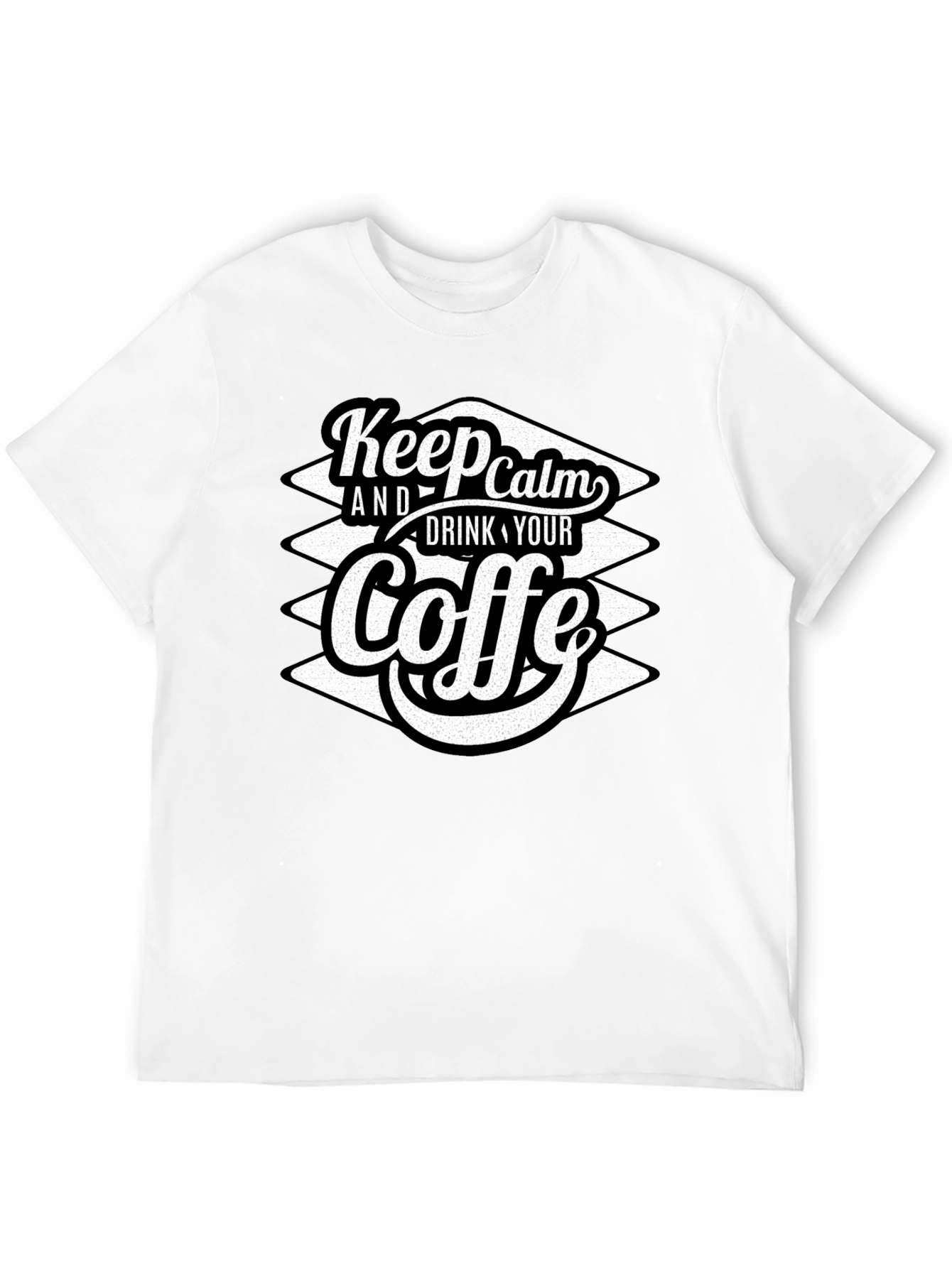 Black Keep Calm and Drink Your Coffe T-Shirt view 12