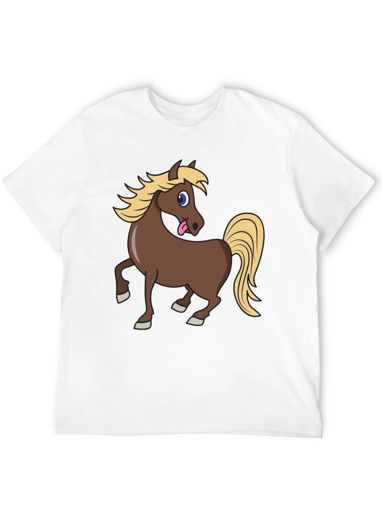 Black Funny Horse Tongue Out Black T-Shirt view 12