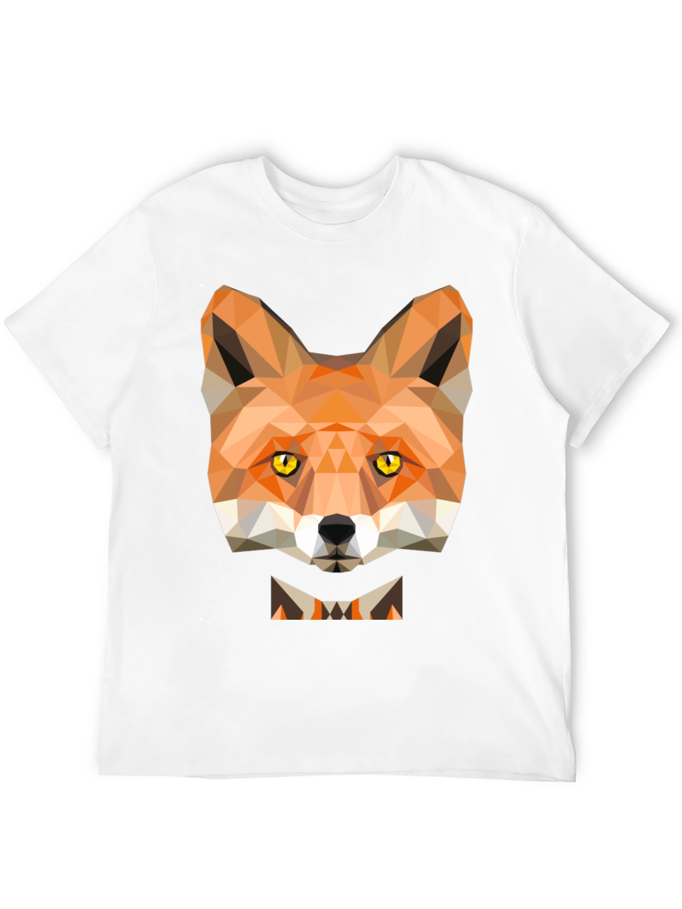Black Geometric Fox Graphic Tee - Modern Animal Print T-Shirt view 12