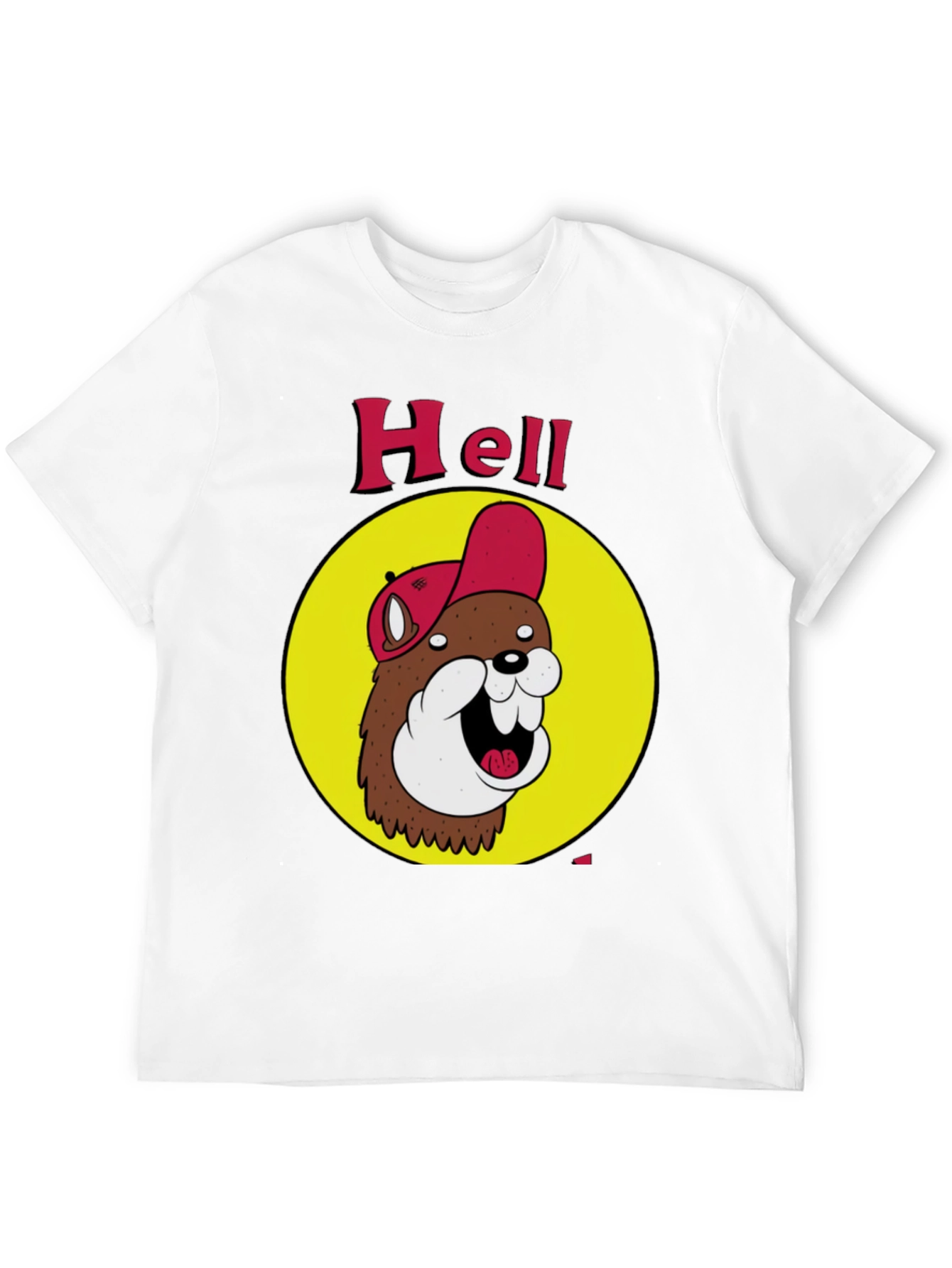 Black Funny Hell Beaver Cartoon Black T-Shirt view 12