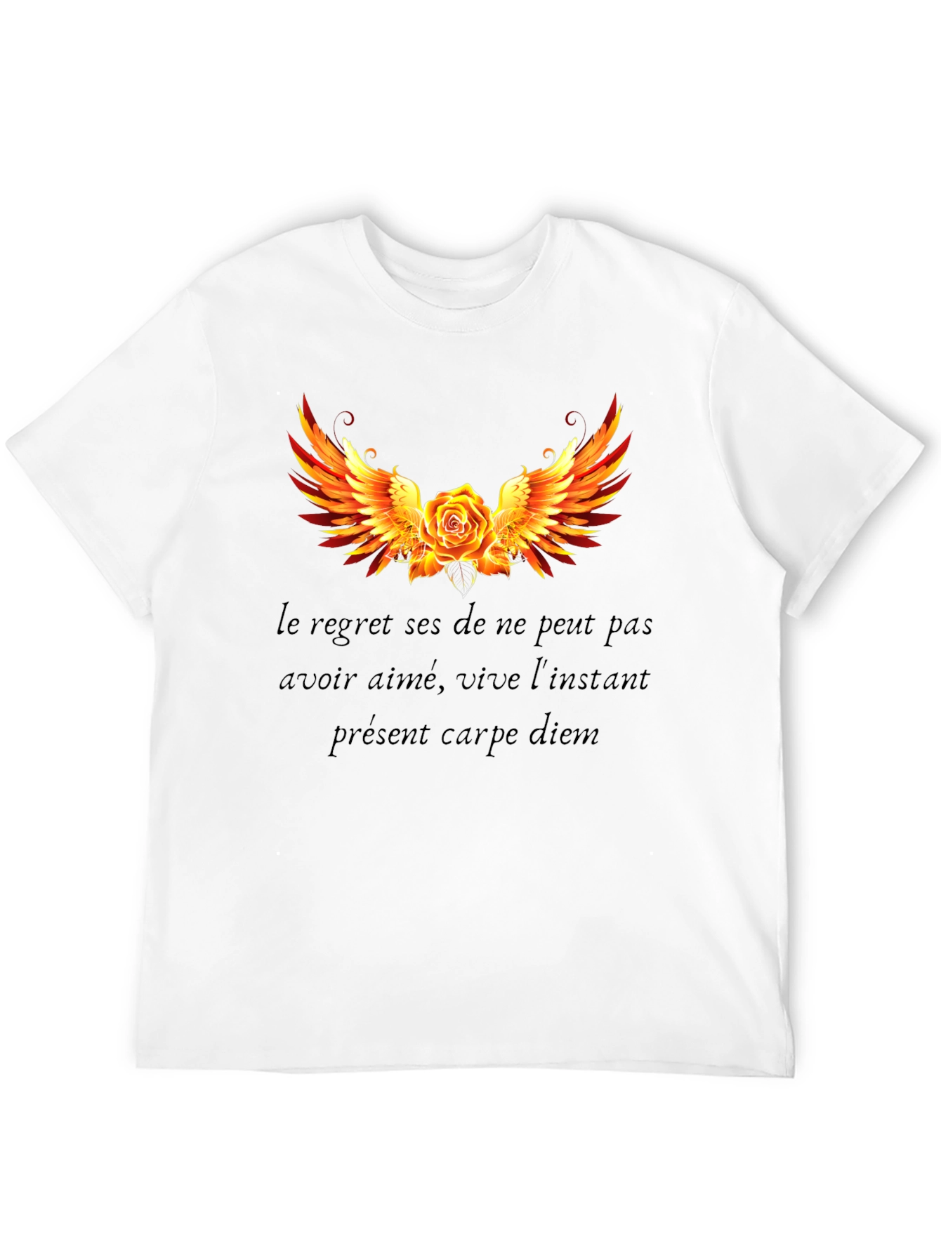 Black Rose Winged T-Shirt Carpe Diem Graphic Tee view 12