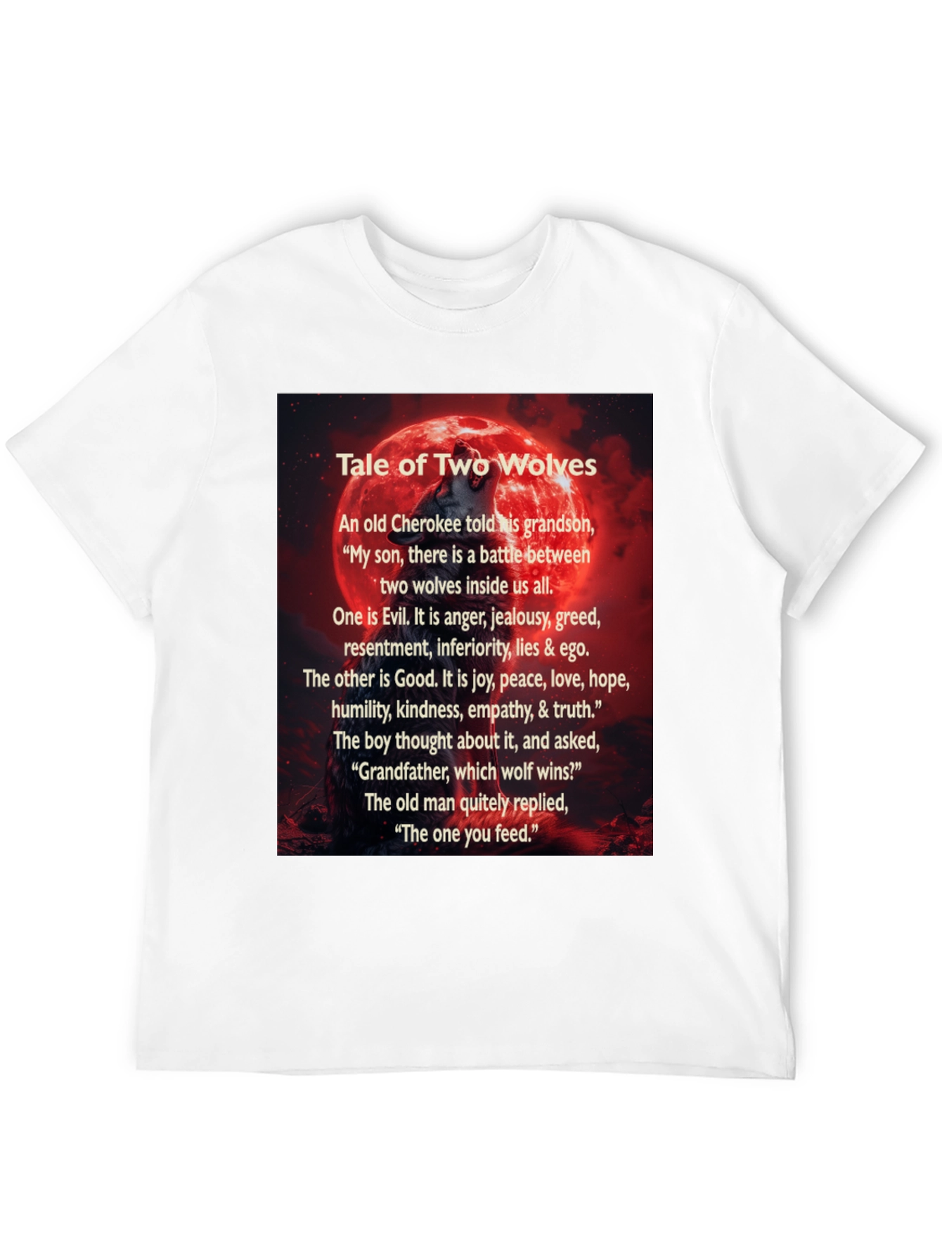 Black Tale of Two Wolves Graphic T-Shirt view 12