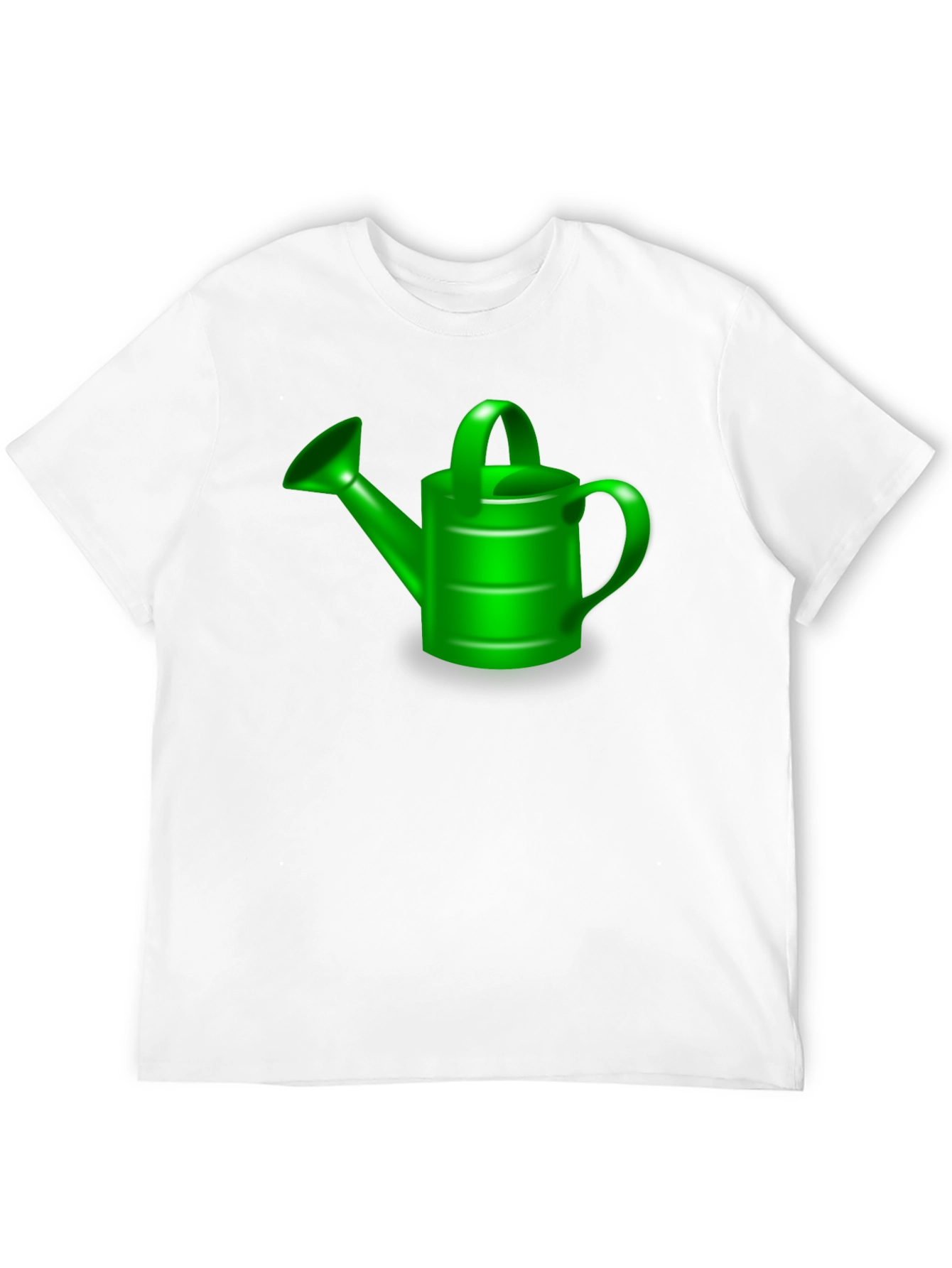 Black Green Watering Can Graphic Tee - Black Cotton T-Shirt view 12