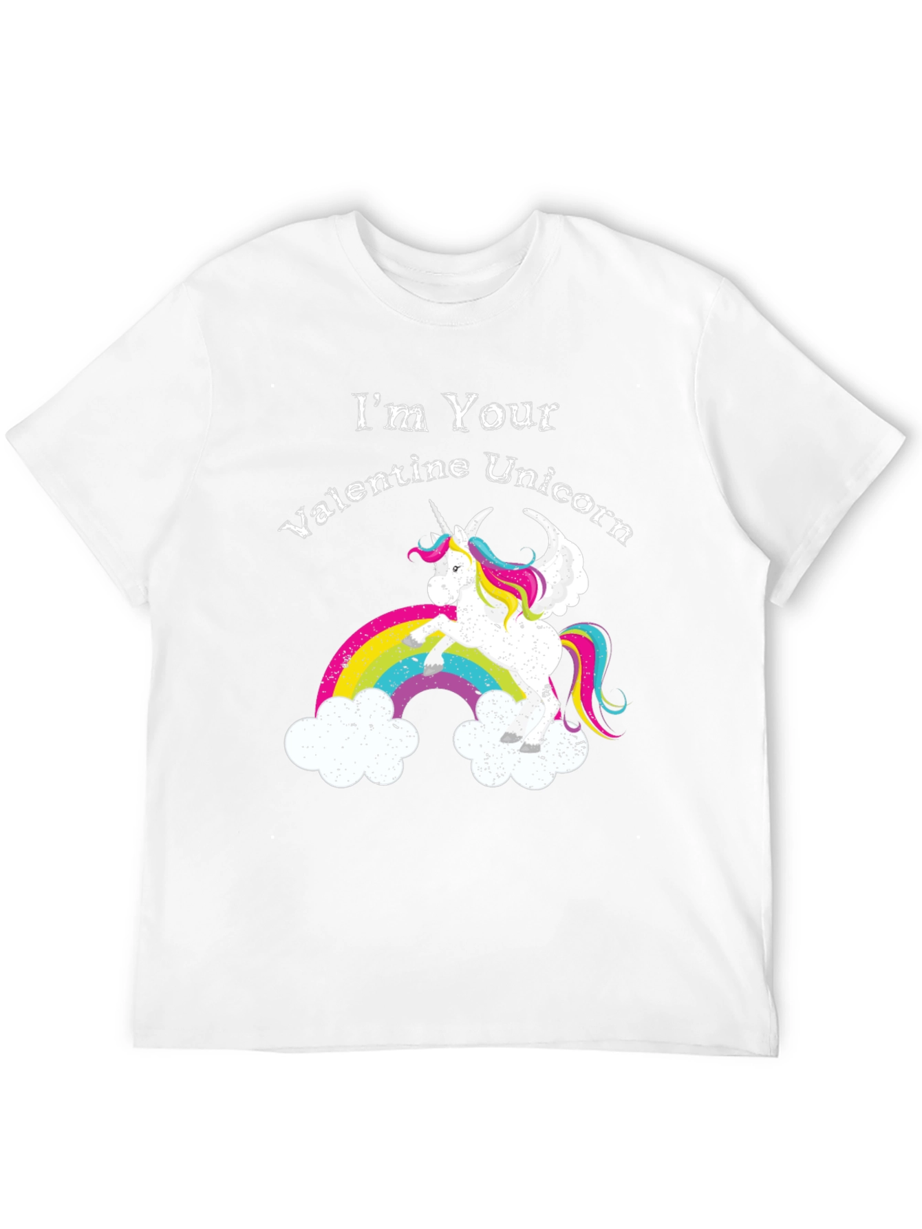 Black Valentine Unicorn Graphic Tee - Men's Black T-Shirt view 12