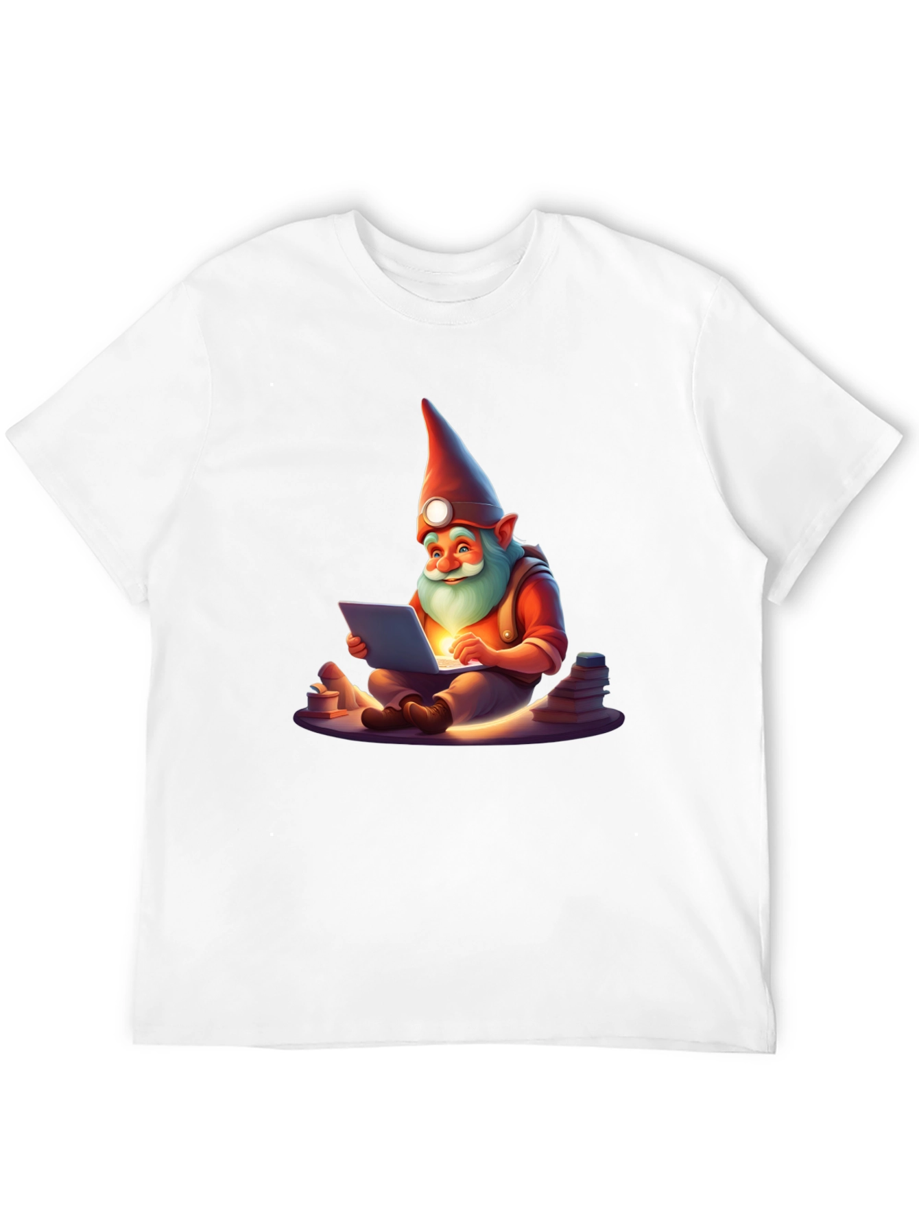 Black Gnome Techie T-Shirt - Novelty Graphic Tee view 12