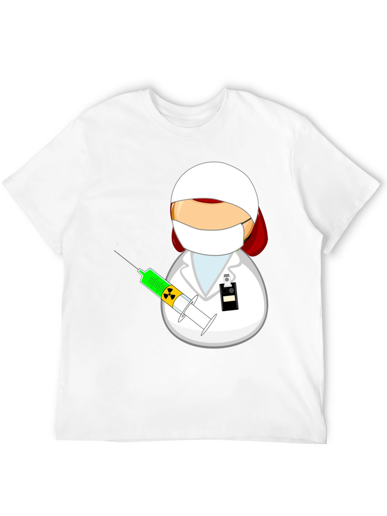 Black Cartoon Doctor with Syringe Black T-Shirt view 12