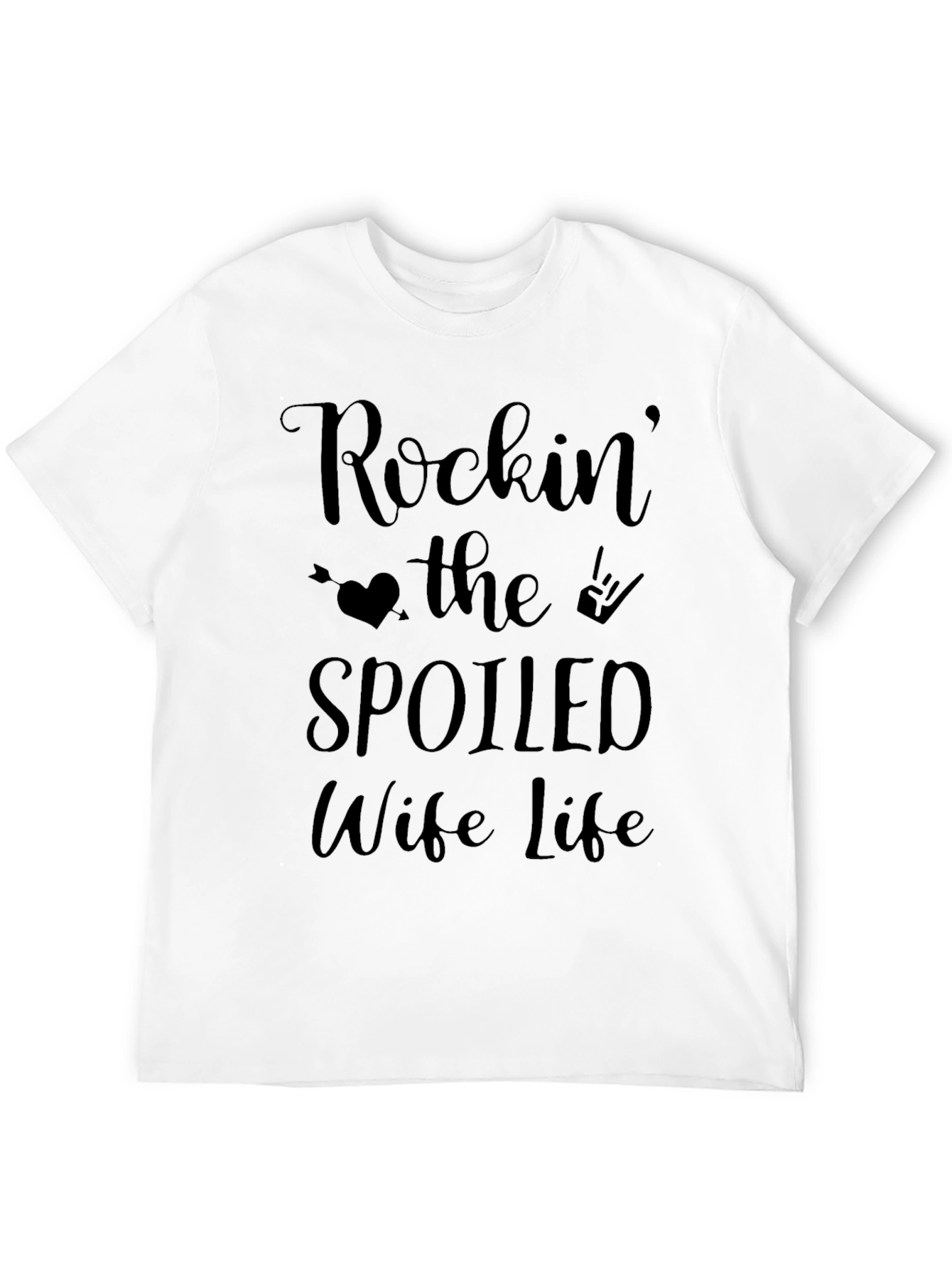 Black Rockin' the Spoiled Wife Life Tee - Black view 12