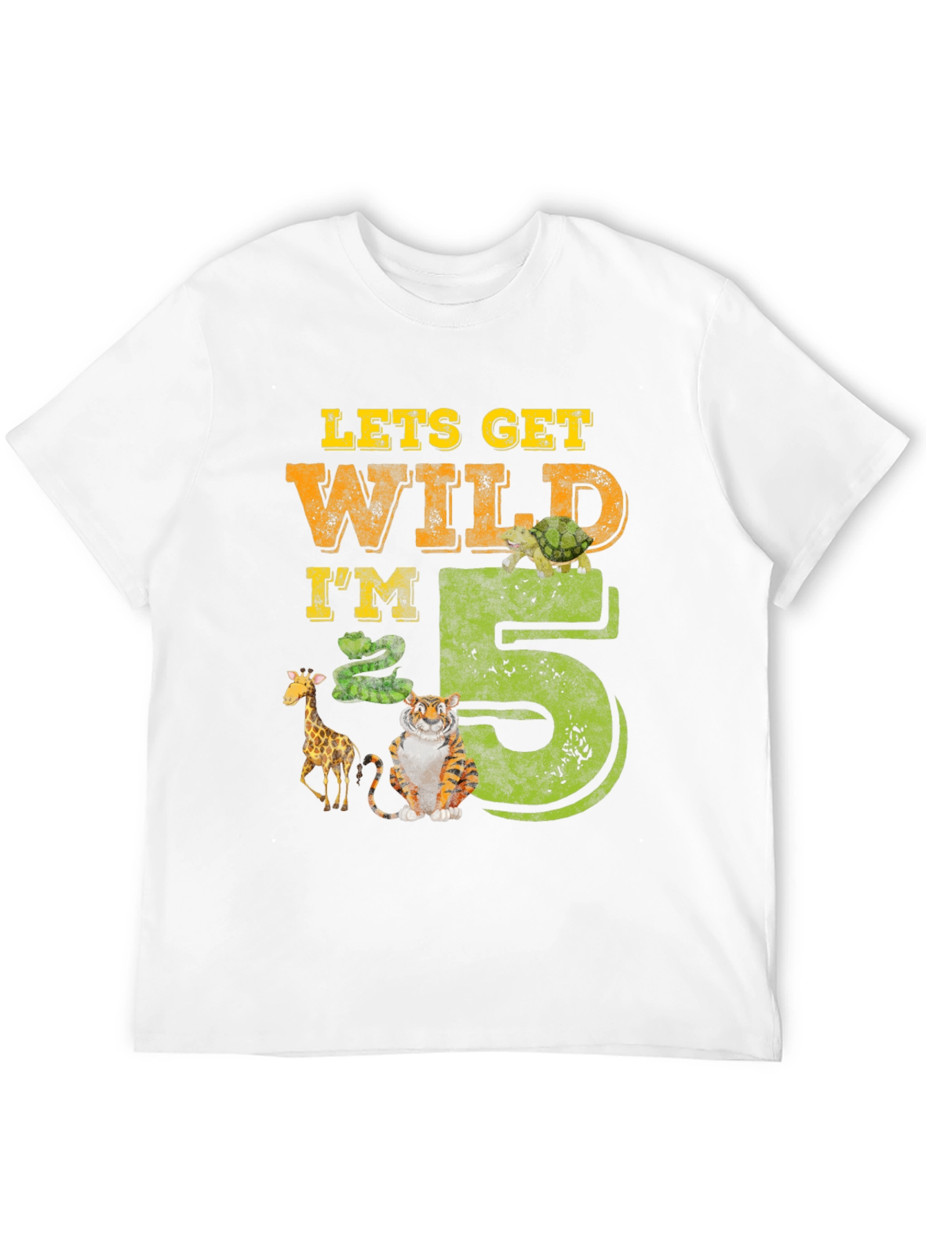 Black Lets Get Wild I'm 5 Birthday T-Shirt view 12