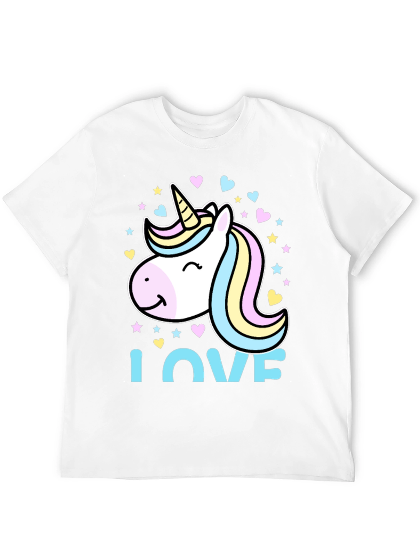 Black Unicorn Love Graphic Tee - Black Cotton Blend T-Shirt view 12