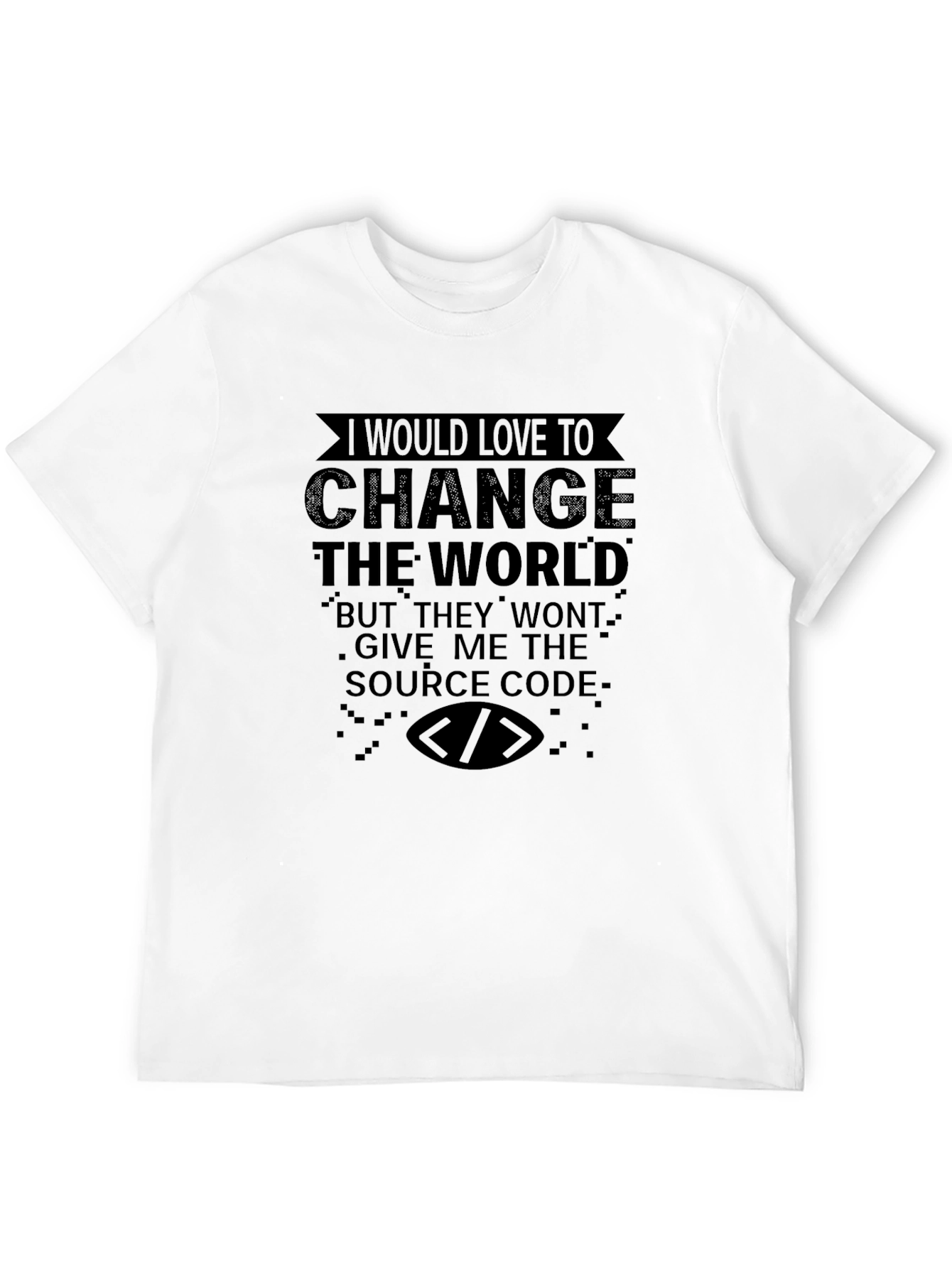 Black Change The World Source Code T-Shirt view 12