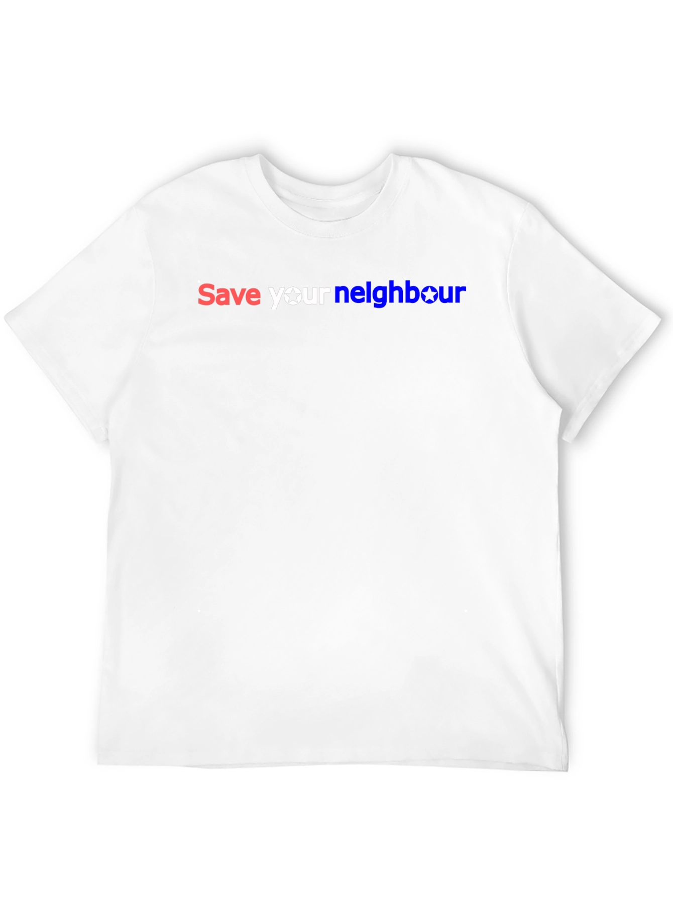 Black Save Your Neighbour Black Graphic T-Shirt view 12