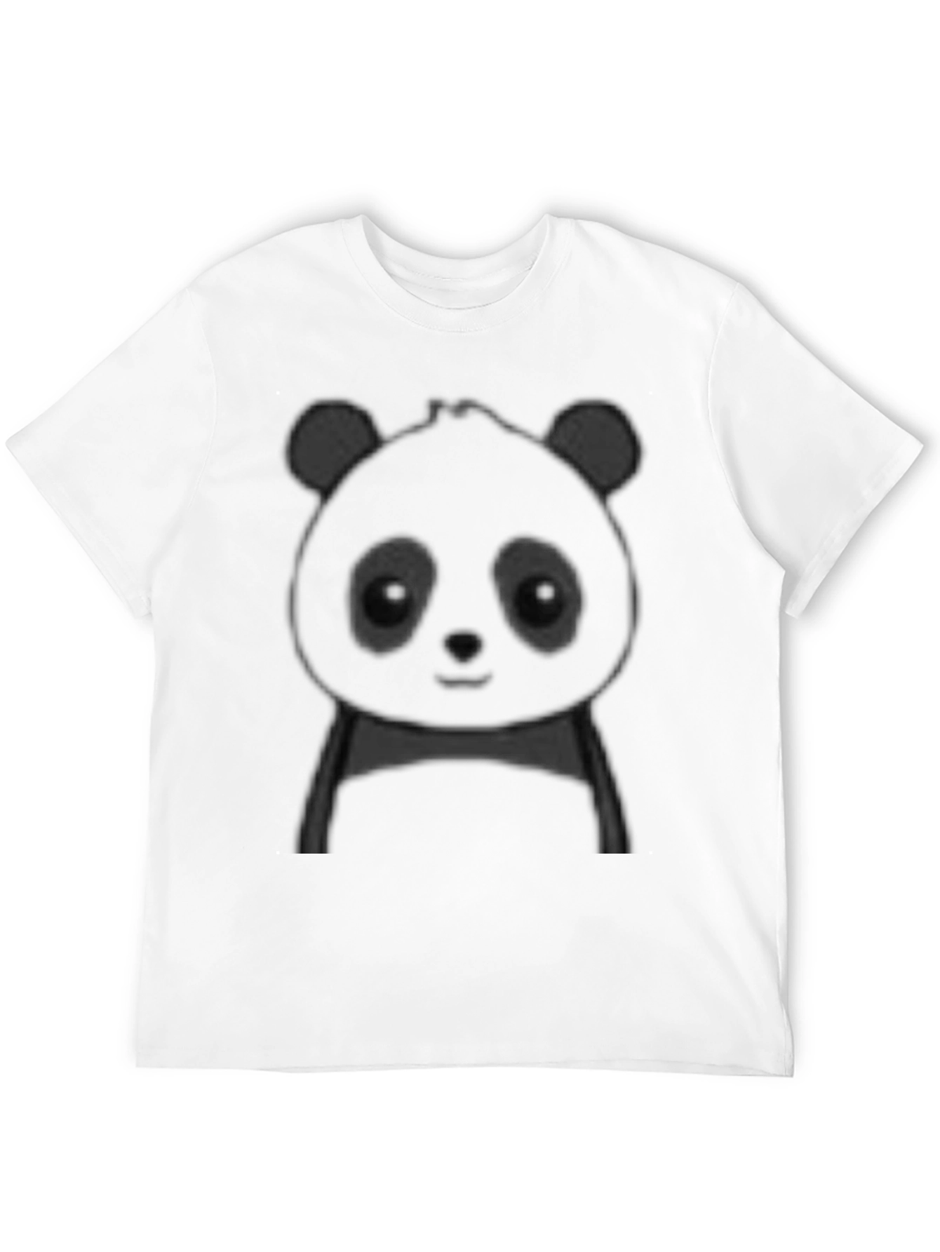 Black Cute Panda Graphic Tee - Black Cotton Casual Shirt view 12