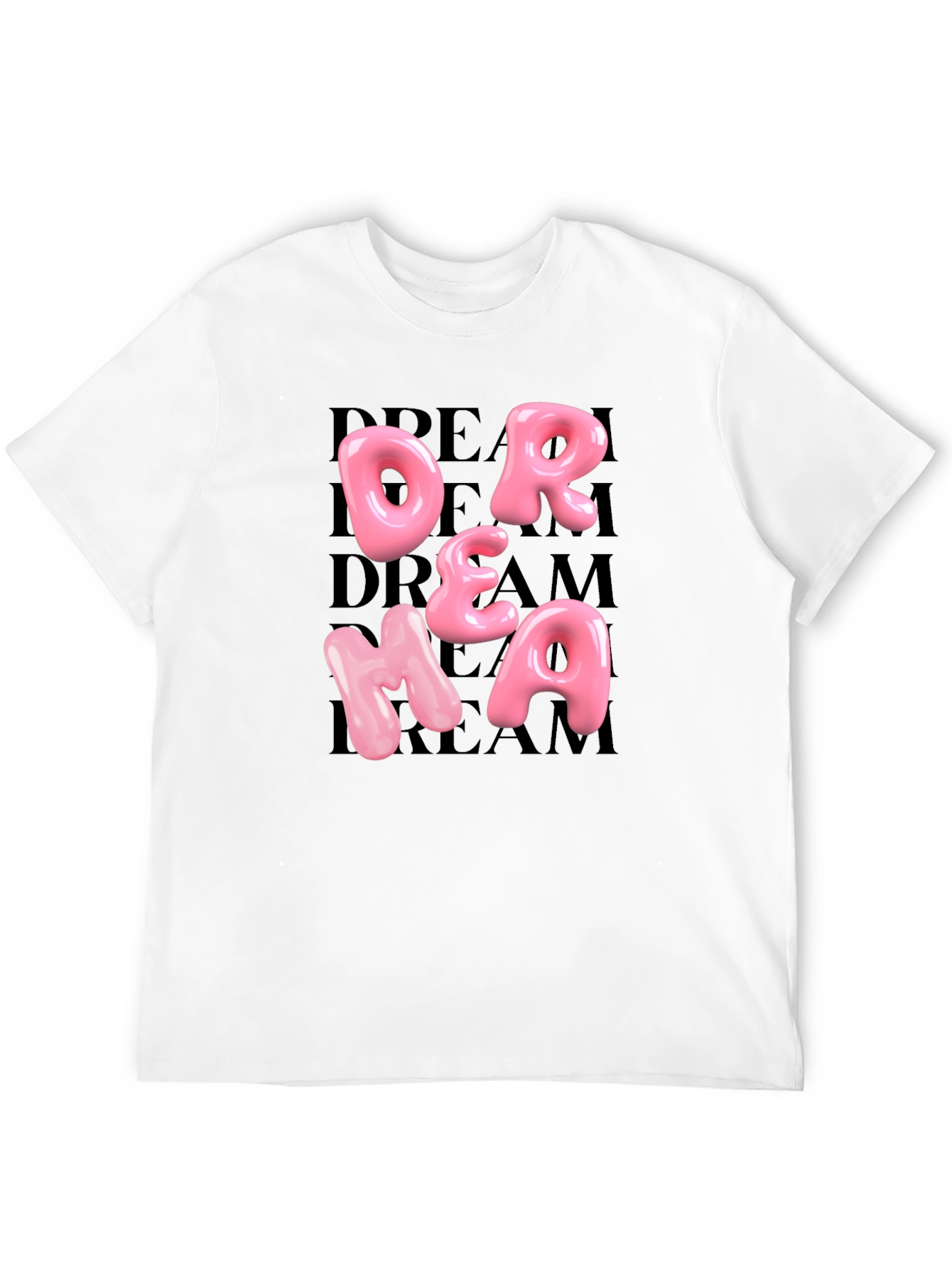 Black Dream Pink Letter Graphic Black T-Shirt view 12