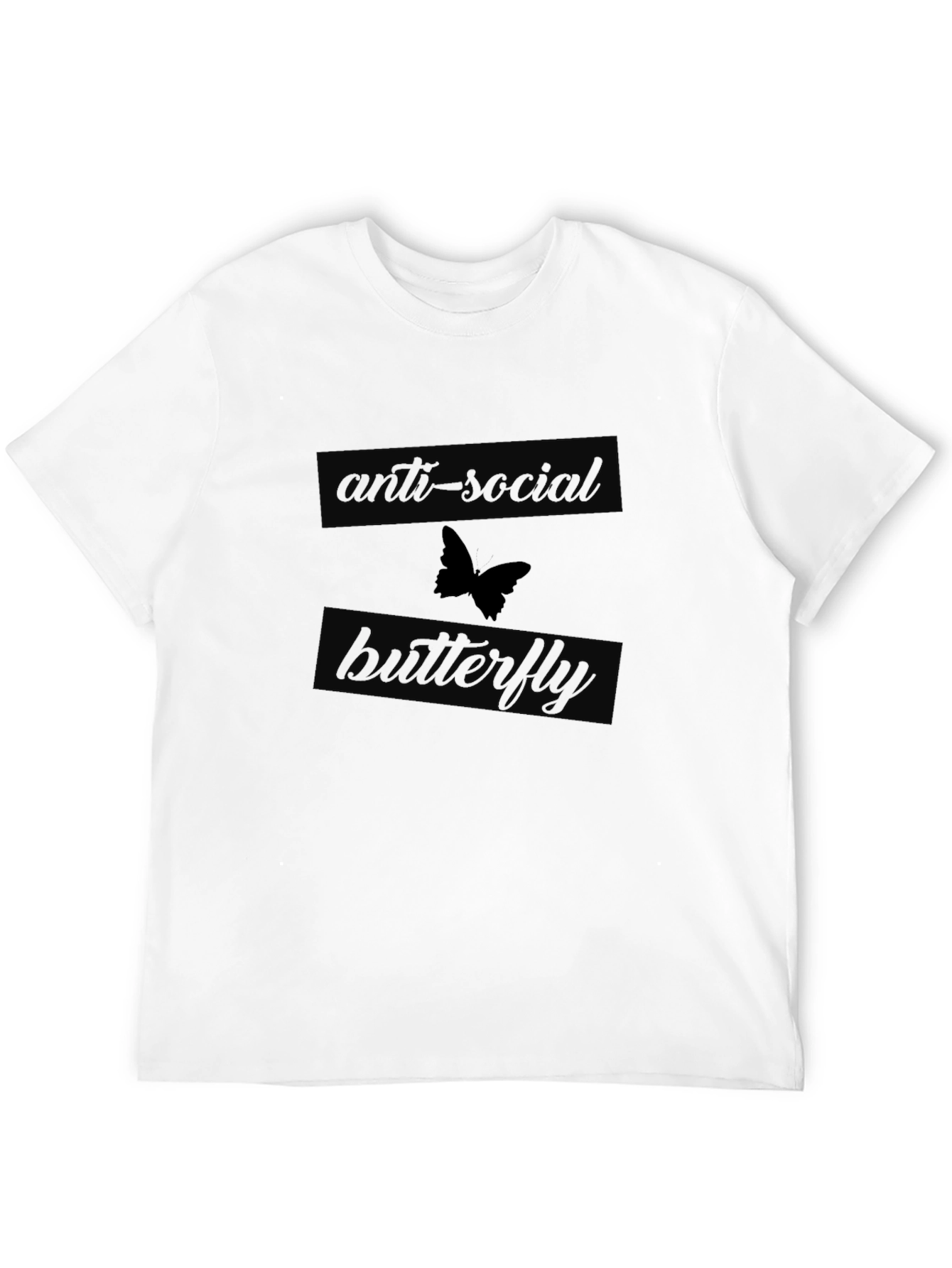 Black Anti-Social Butterfly Graphic Tee - Black view 12