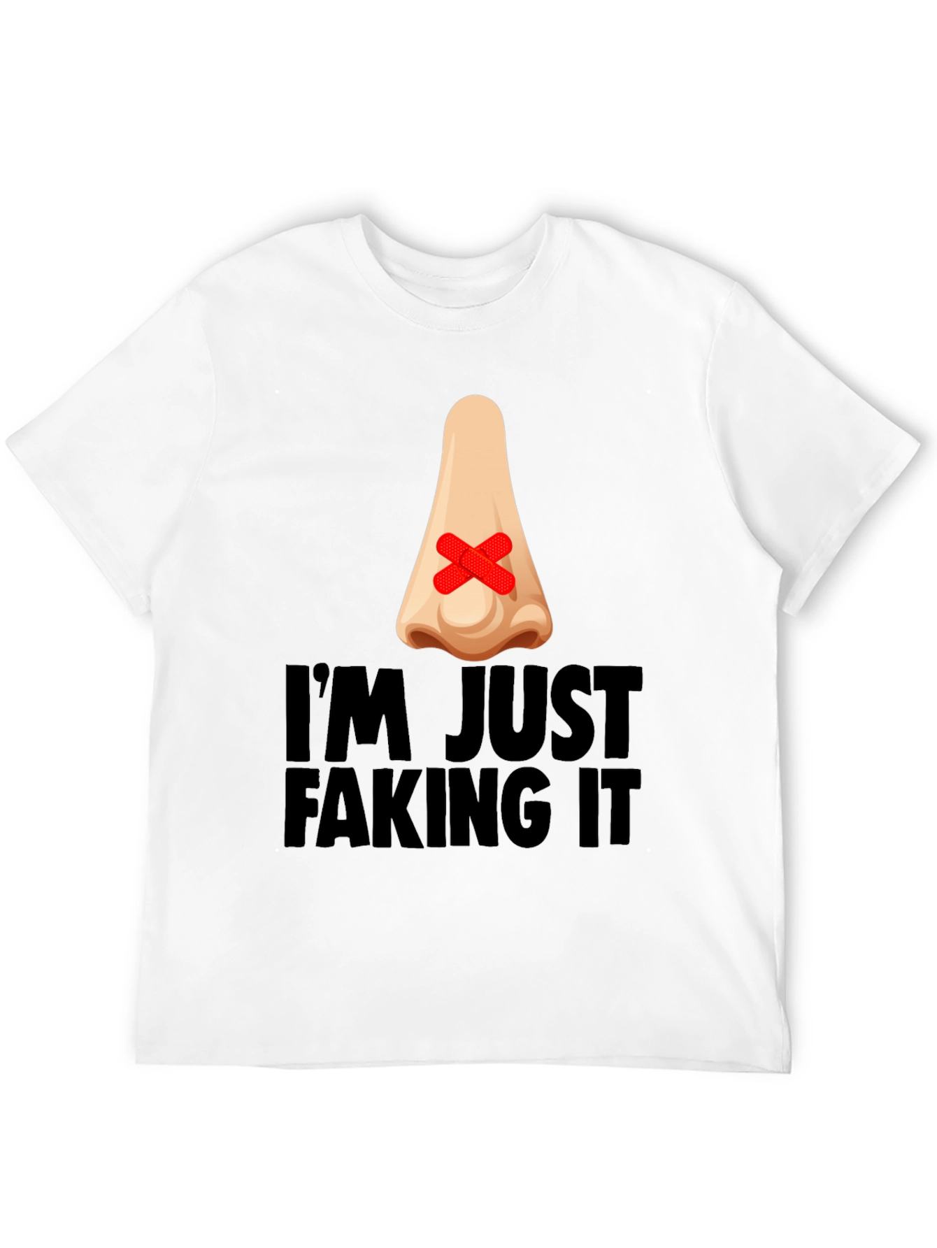 Black I'm Just Faking It Graphic T-Shirt view 12