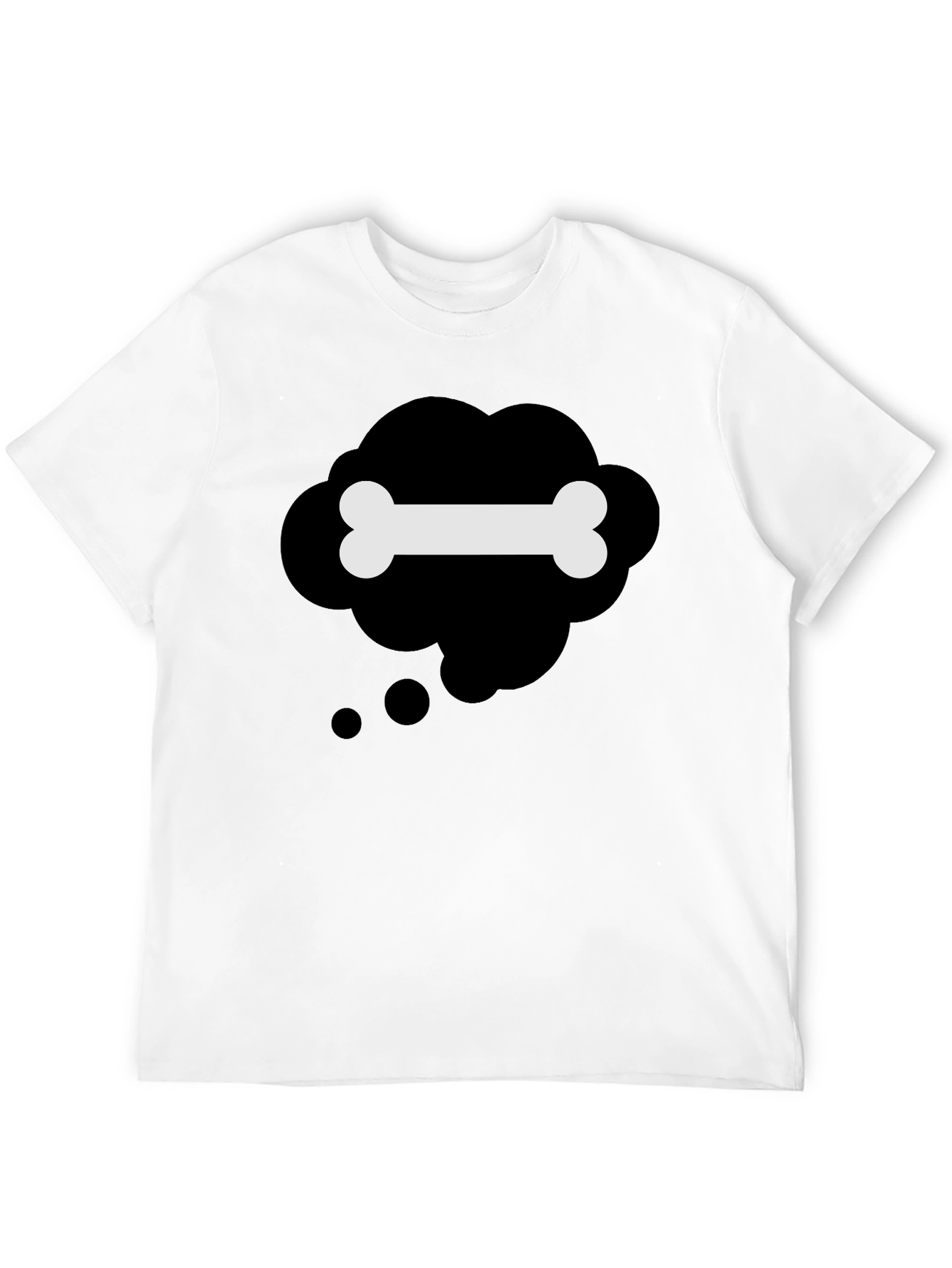 Black Black T-Shirt with Bone Thought Bubble Design view 12