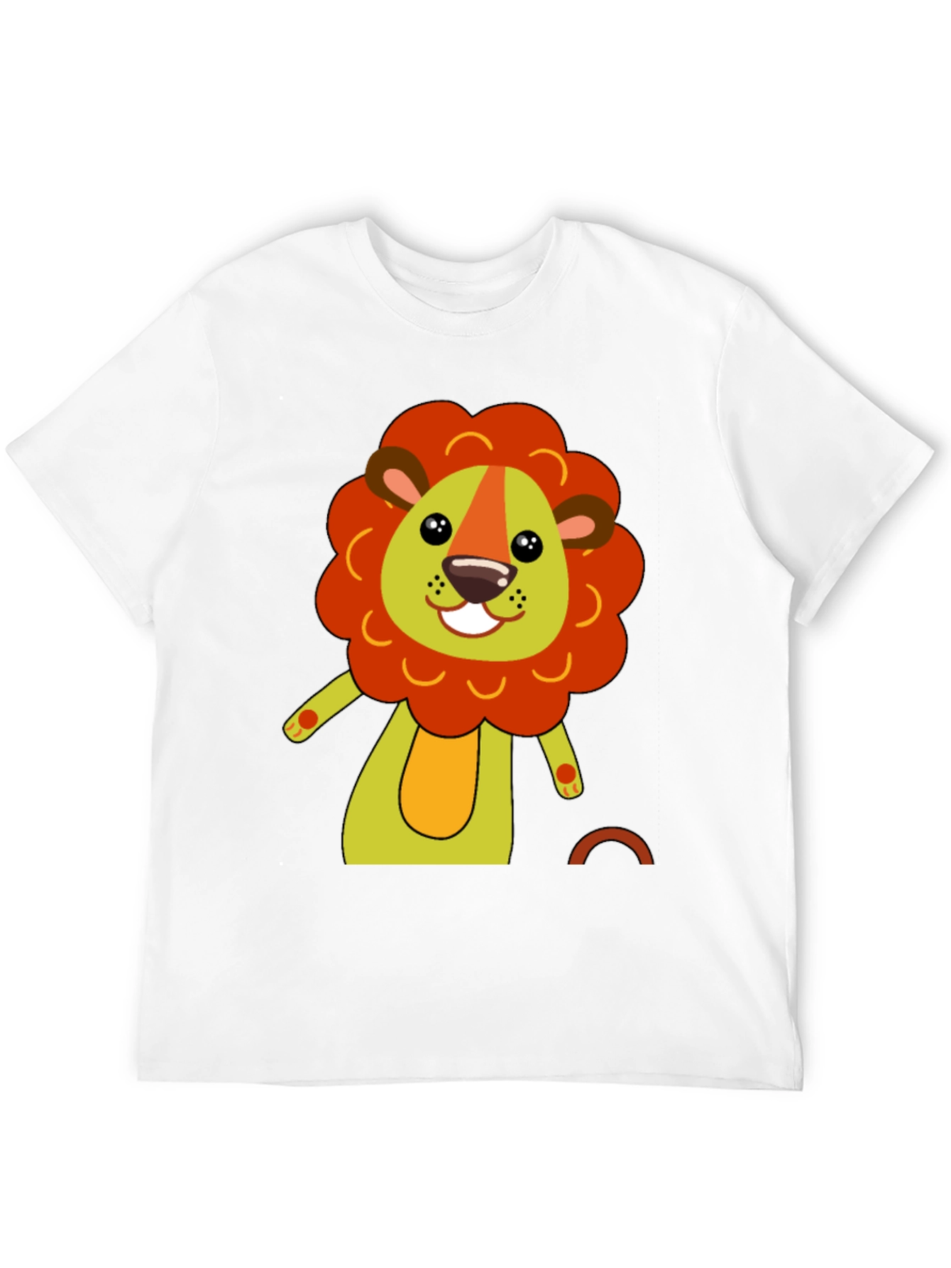 Black Cute Cartoon Lion Black T-Shirt view 12