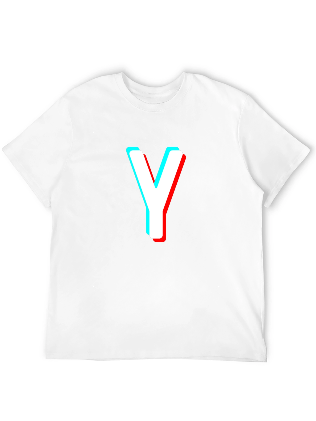 Black Letter Y Black T-Shirt - 3D Effect Graphic Tee view 12