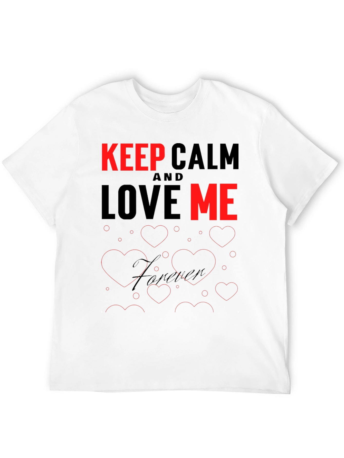 Black Keep Calm and Love Me T-Shirt view 12