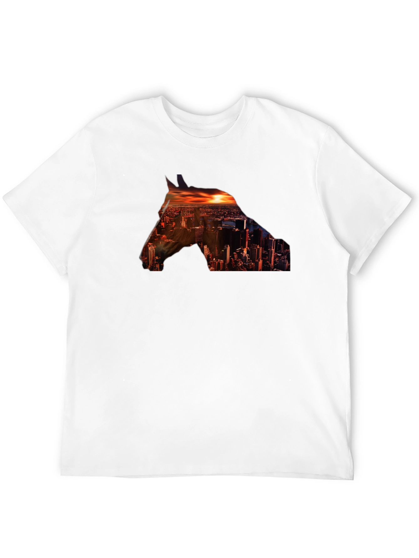 Black Cityscape Horse Graphic Tee - Stylish Urban Design view 12