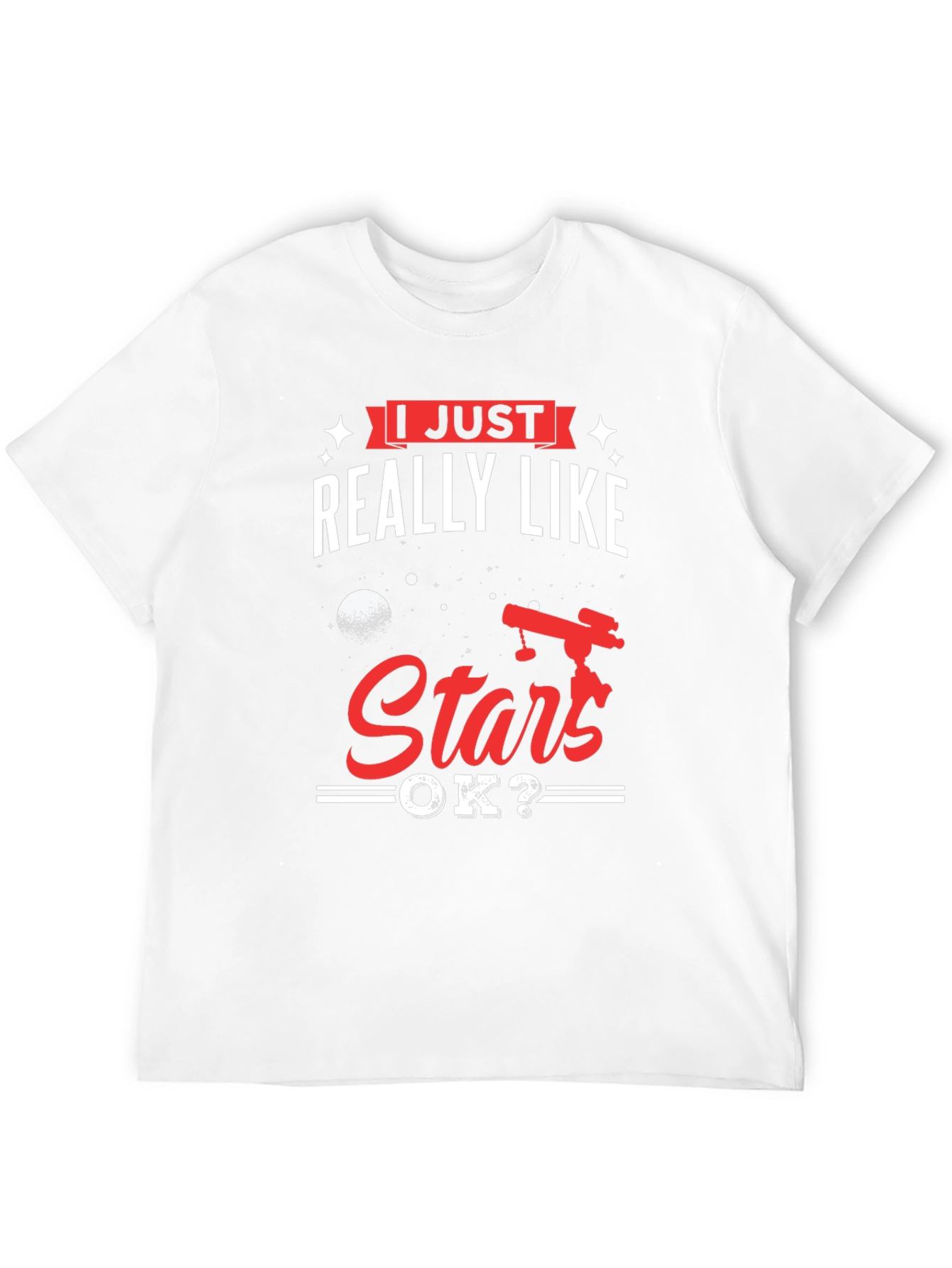 Black I Just Really Like Stars OK? Graphic T-Shirt view 12