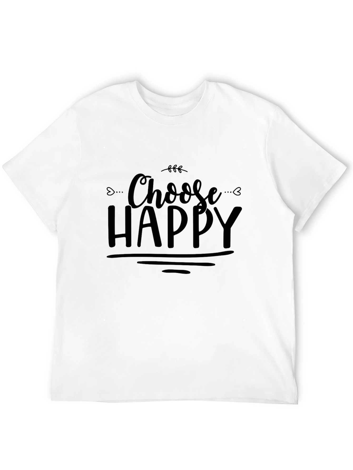 Black Choose Happy Black Graphic Tee view 12