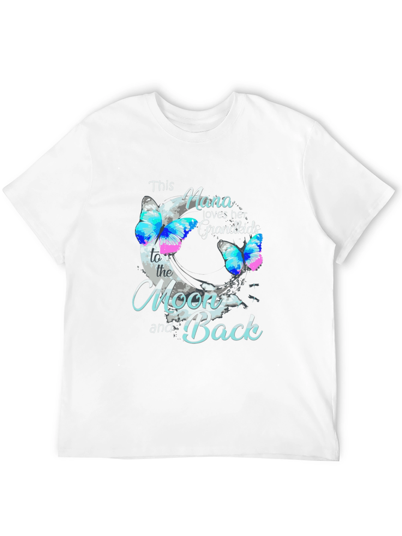 Nana Loves Her Grandkids Black T-Shirt - 12