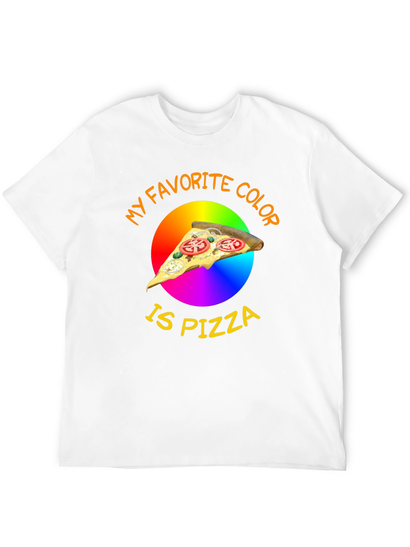Black My Favorite Color is Pizza T-Shirt view 12