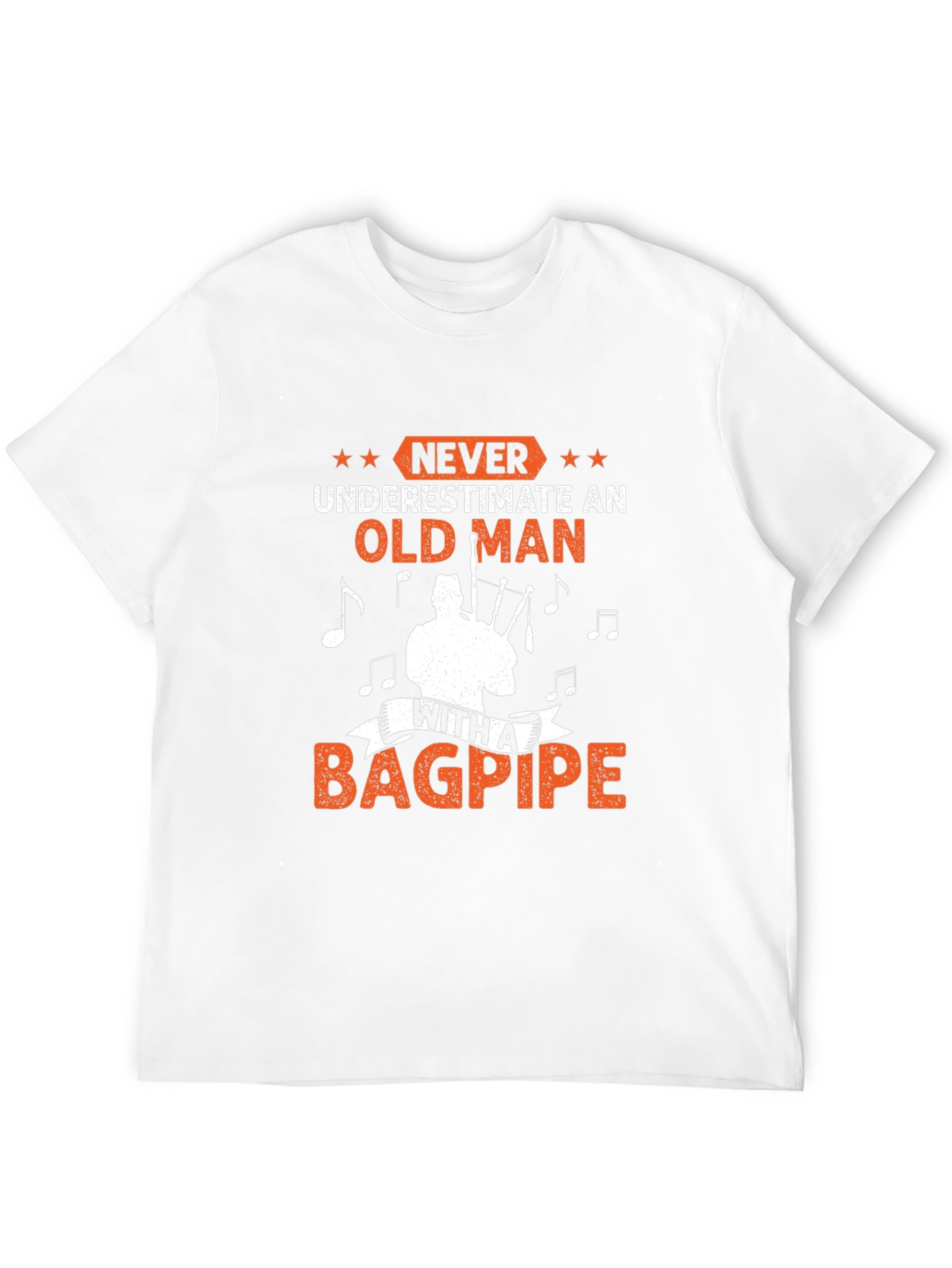 Black Never Underestimate Old Man Bagpipe T-Shirt view 12